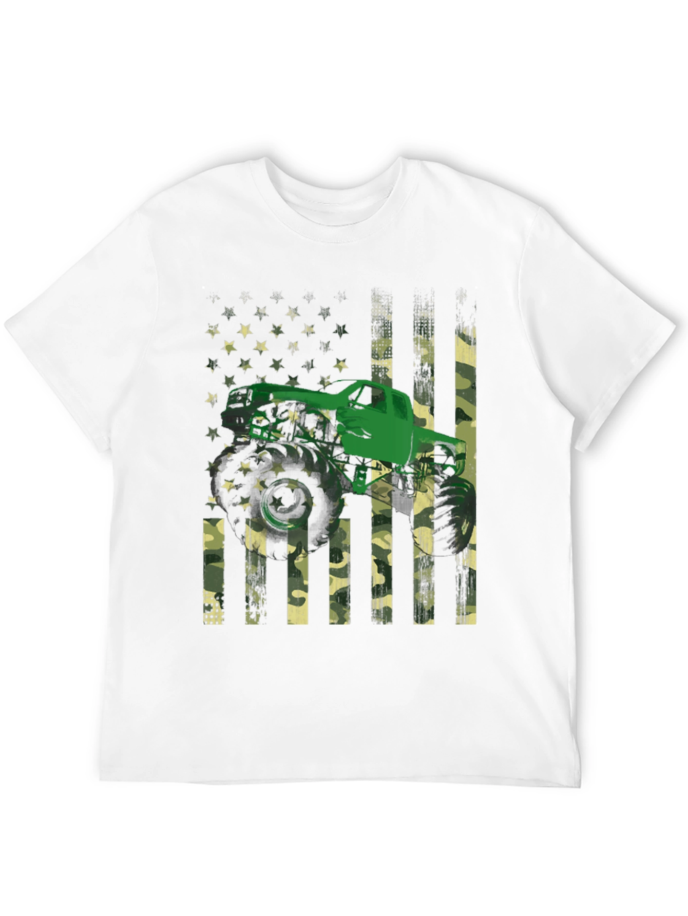 Monster Truck American Flag Graphic T-Shirt