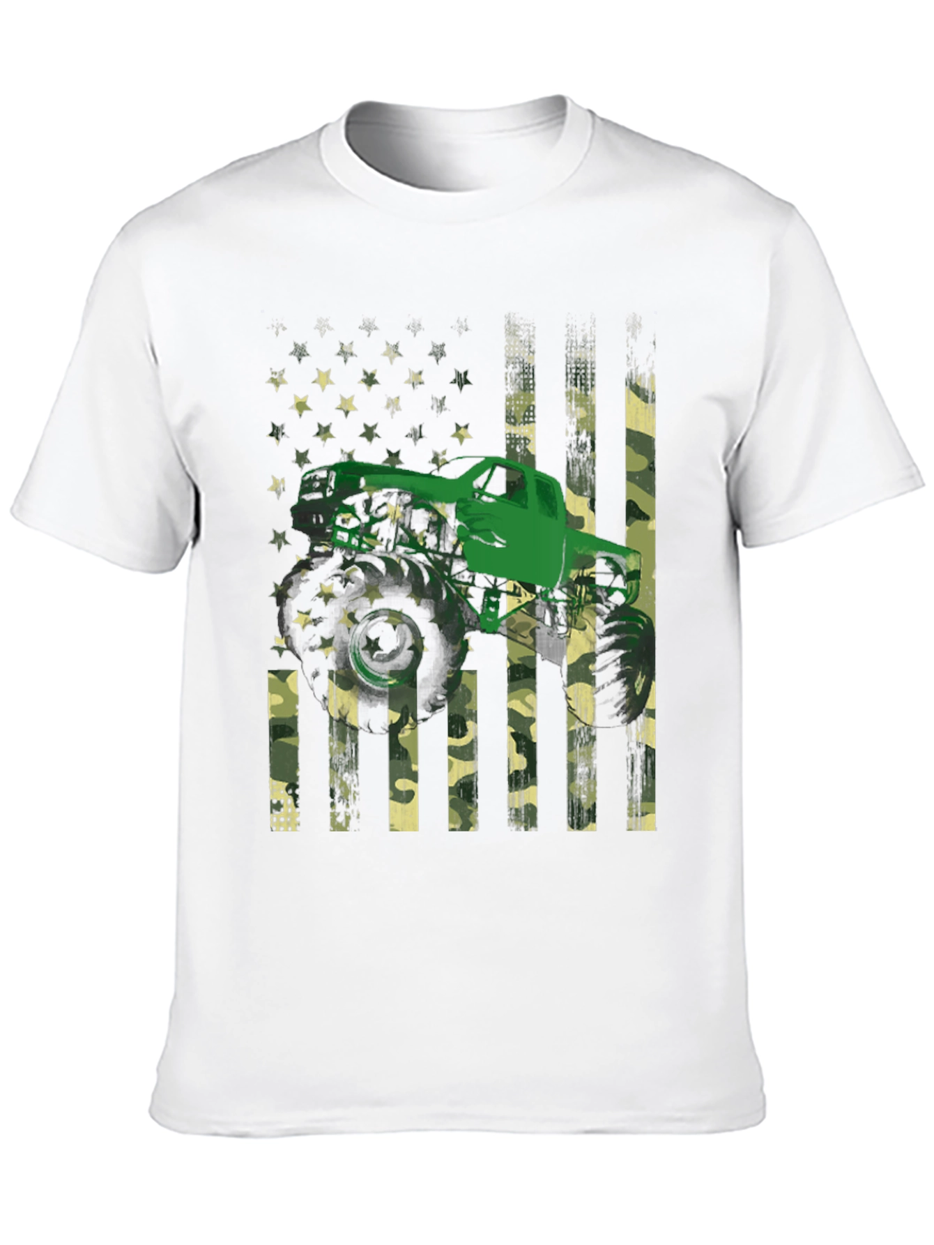 Monster Truck American Flag Graphic T-Shirt
