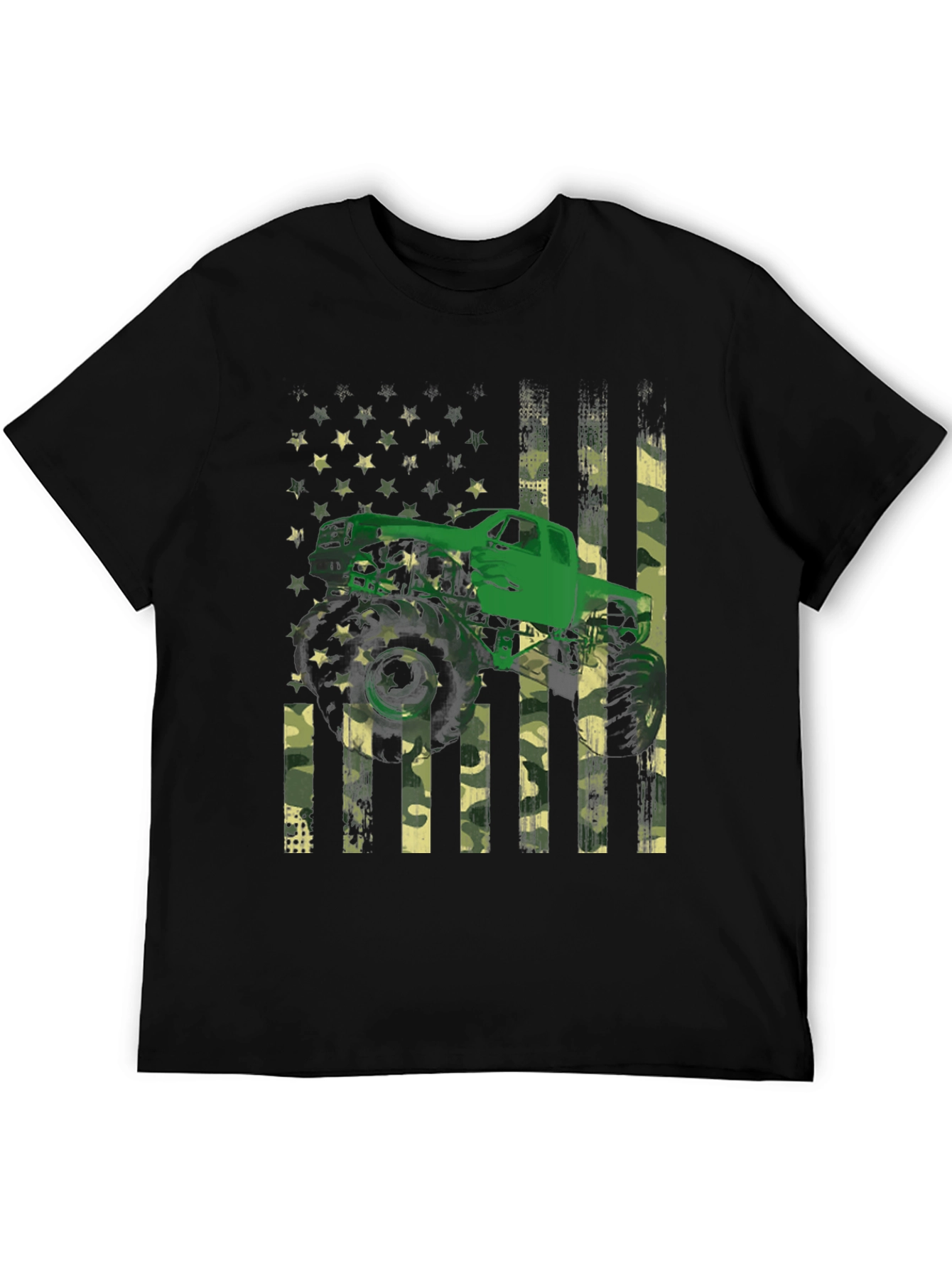 Monster Truck American Flag Graphic T-Shirt