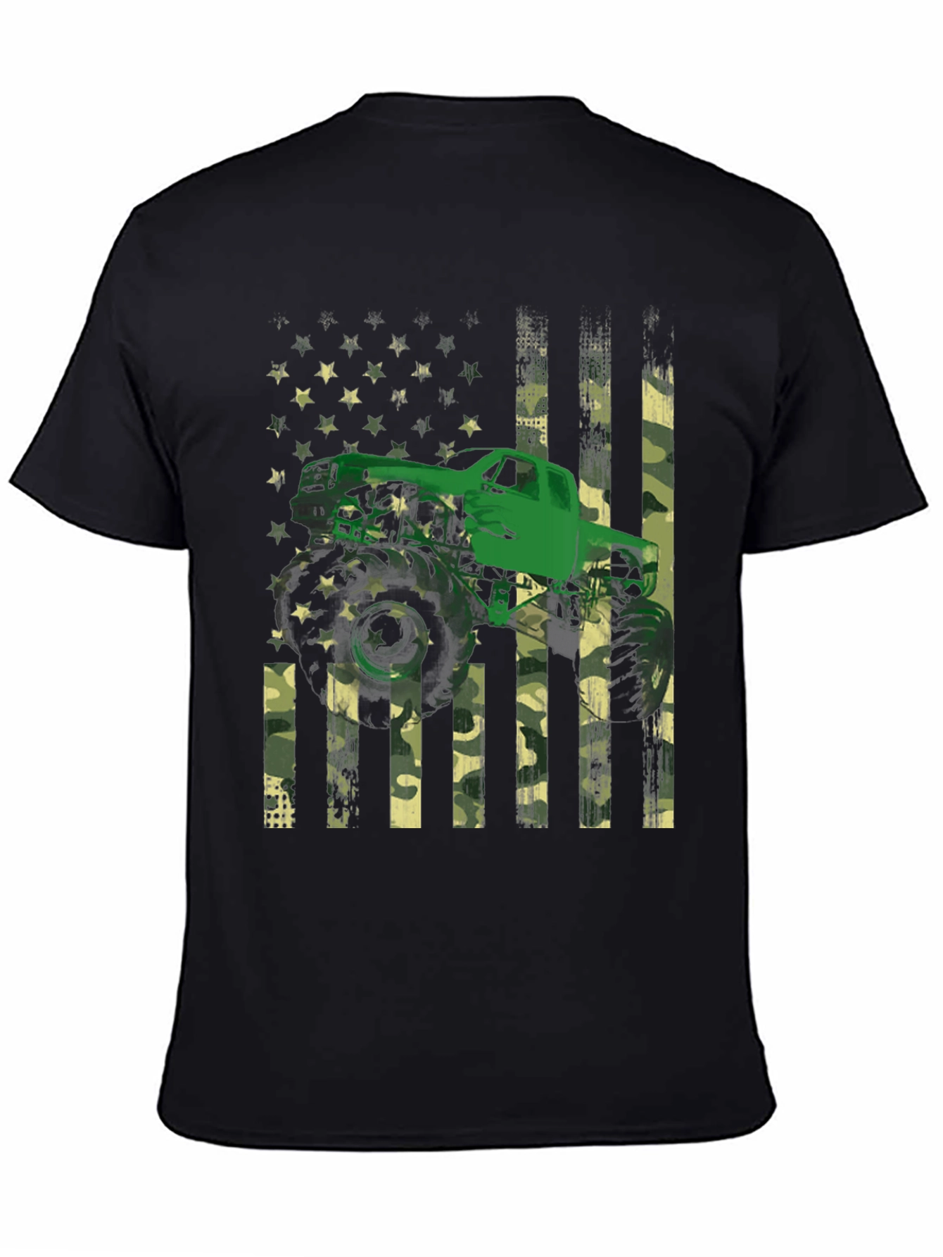 Monster Truck American Flag Graphic T-Shirt