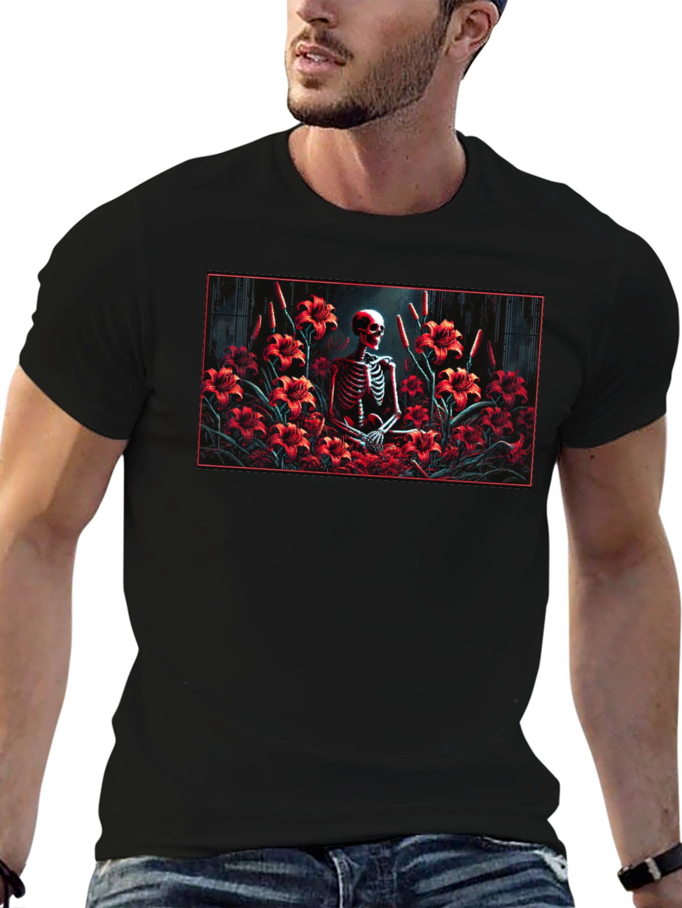 Skeleton Lily T-Shirt - Gothic Style