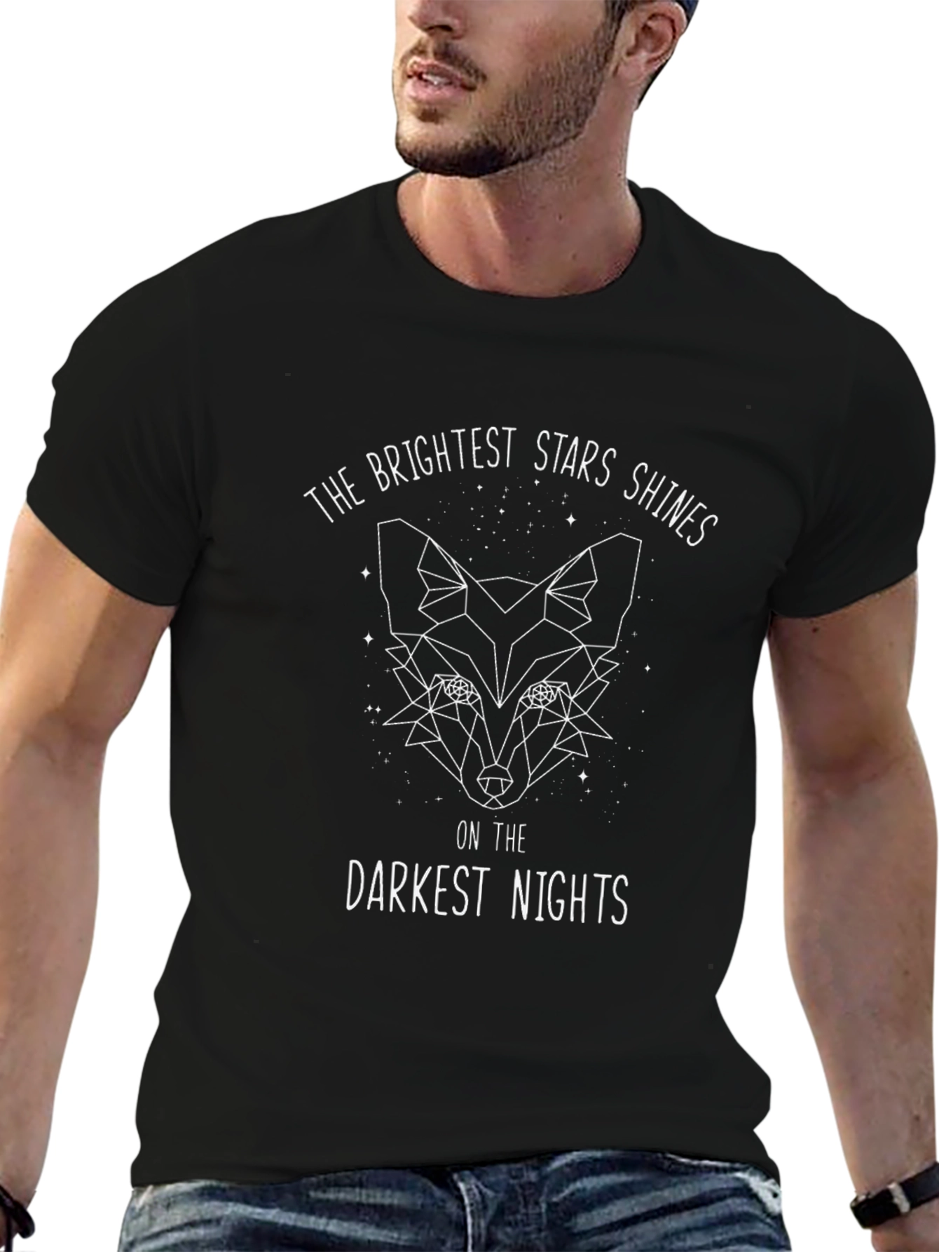 Geometric Fox Graphic Tee - Brightest Stars Shine