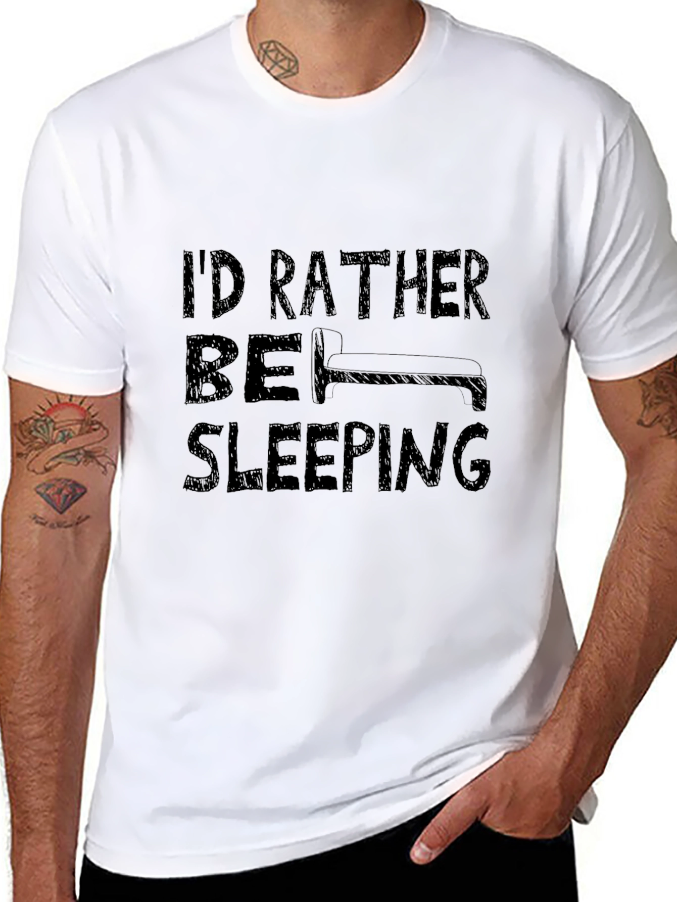 Id Rather Be Sleeping T-Shirt Funny Slogan