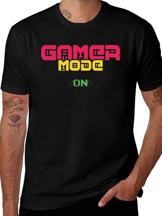 Gamer Mode On T-Shirt - Black Cotton Gaming Tee