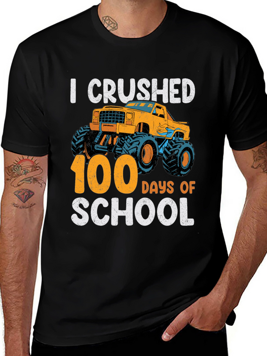 I Crushed 100 Days of School Monster Truck T-Shirt