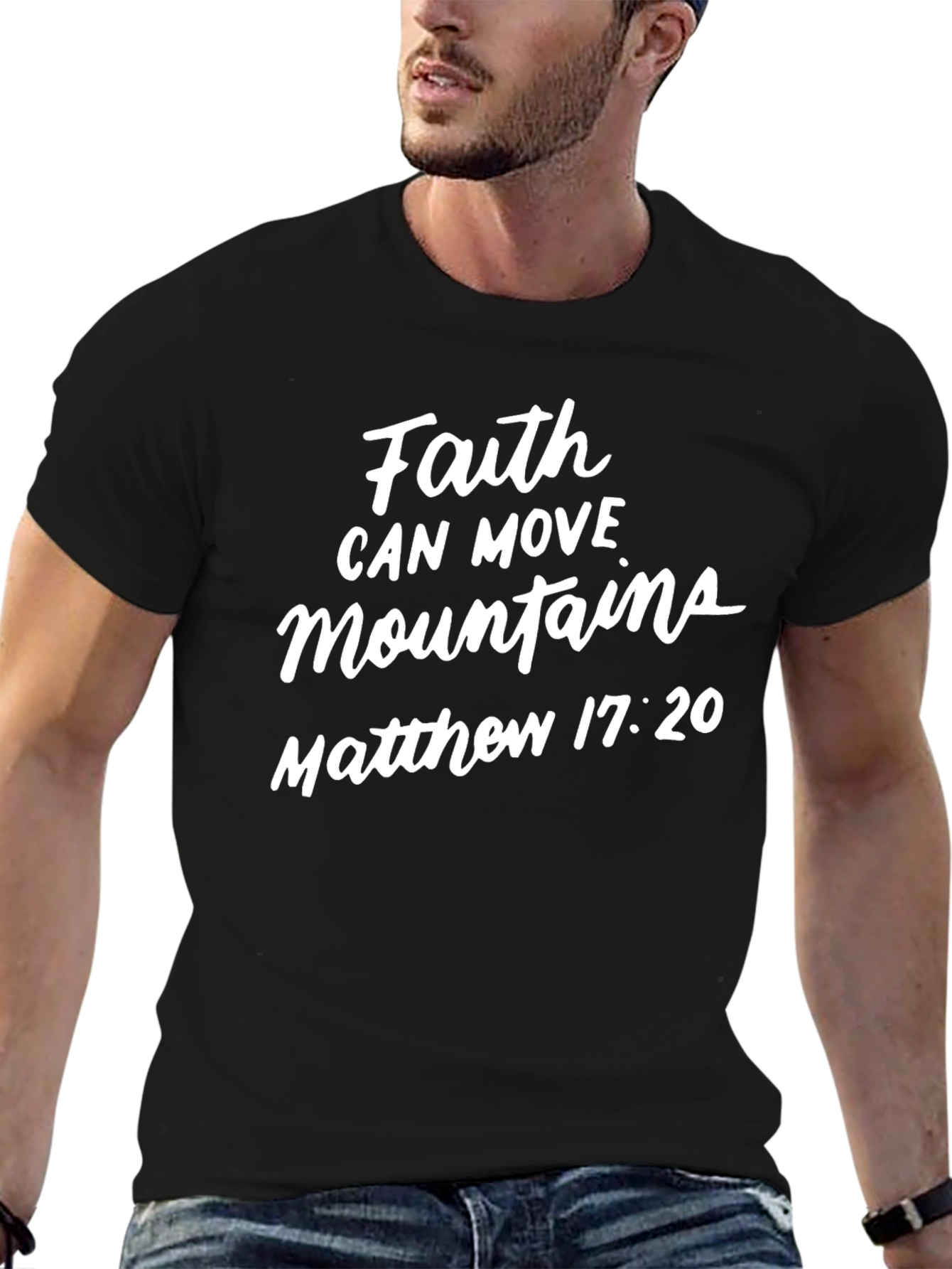 Faith Can Move Mountains Black T-Shirt