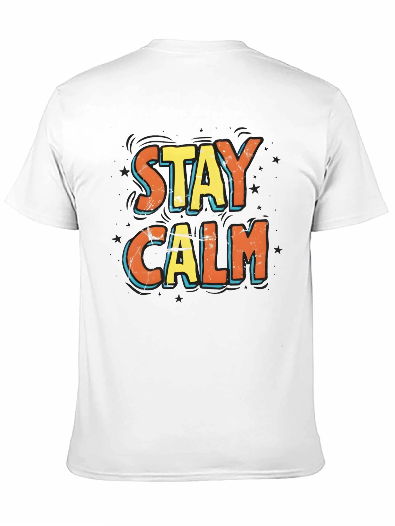 Stay Calm Graphic Print Black T-Shirt