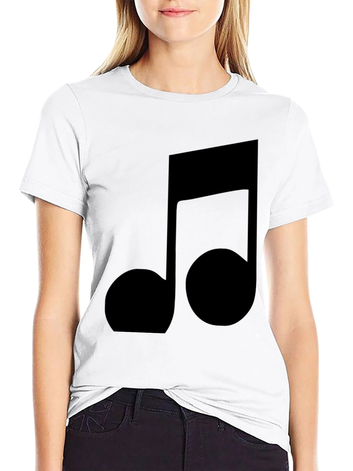 Black Music Note T-Shirt - Stylish & Comfortable