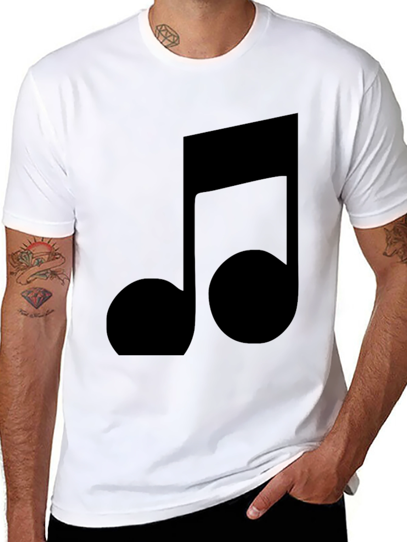 Black Music Note T-Shirt - Stylish & Comfortable