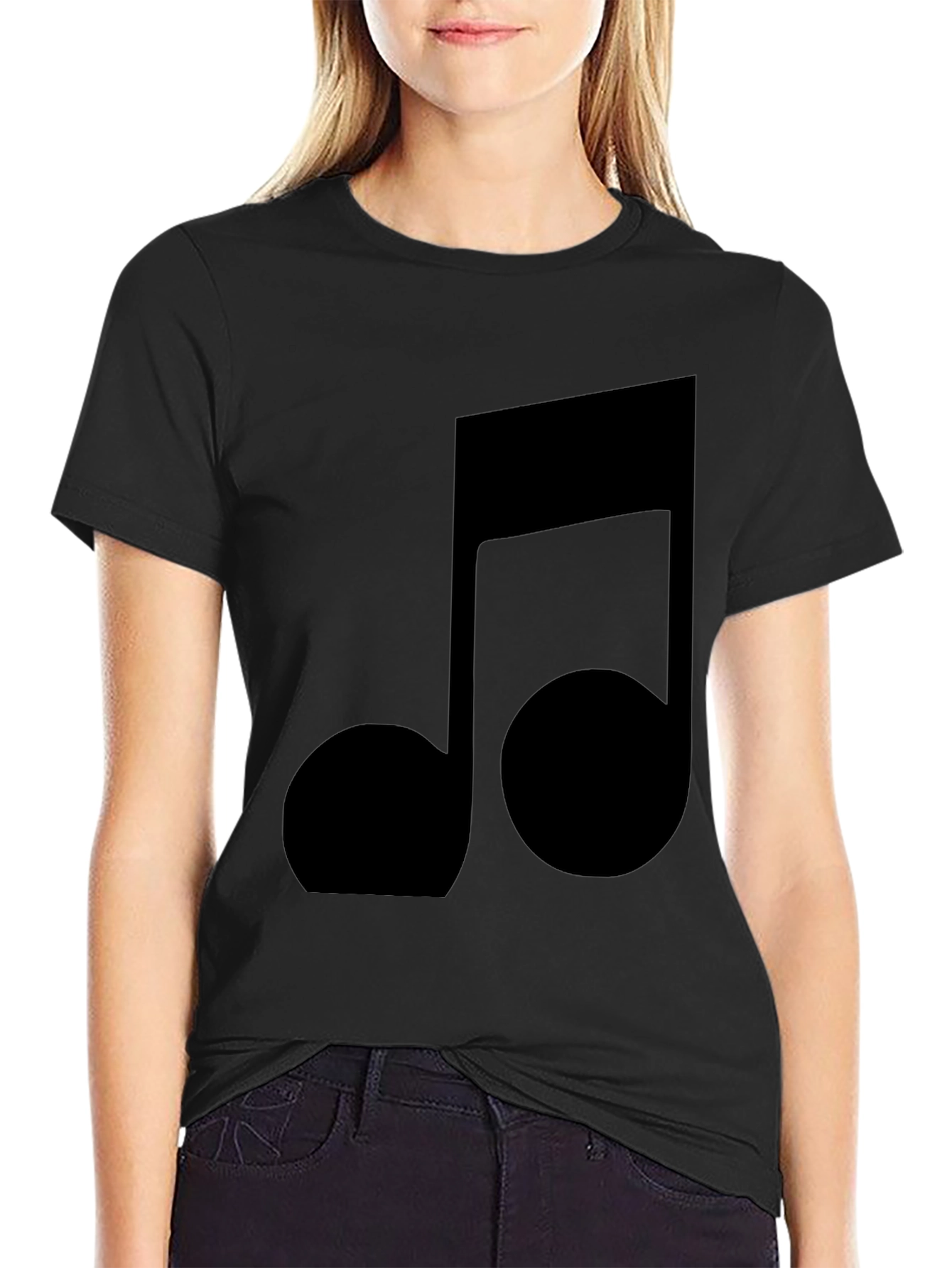 Black Music Note T-Shirt - Stylish & Comfortable