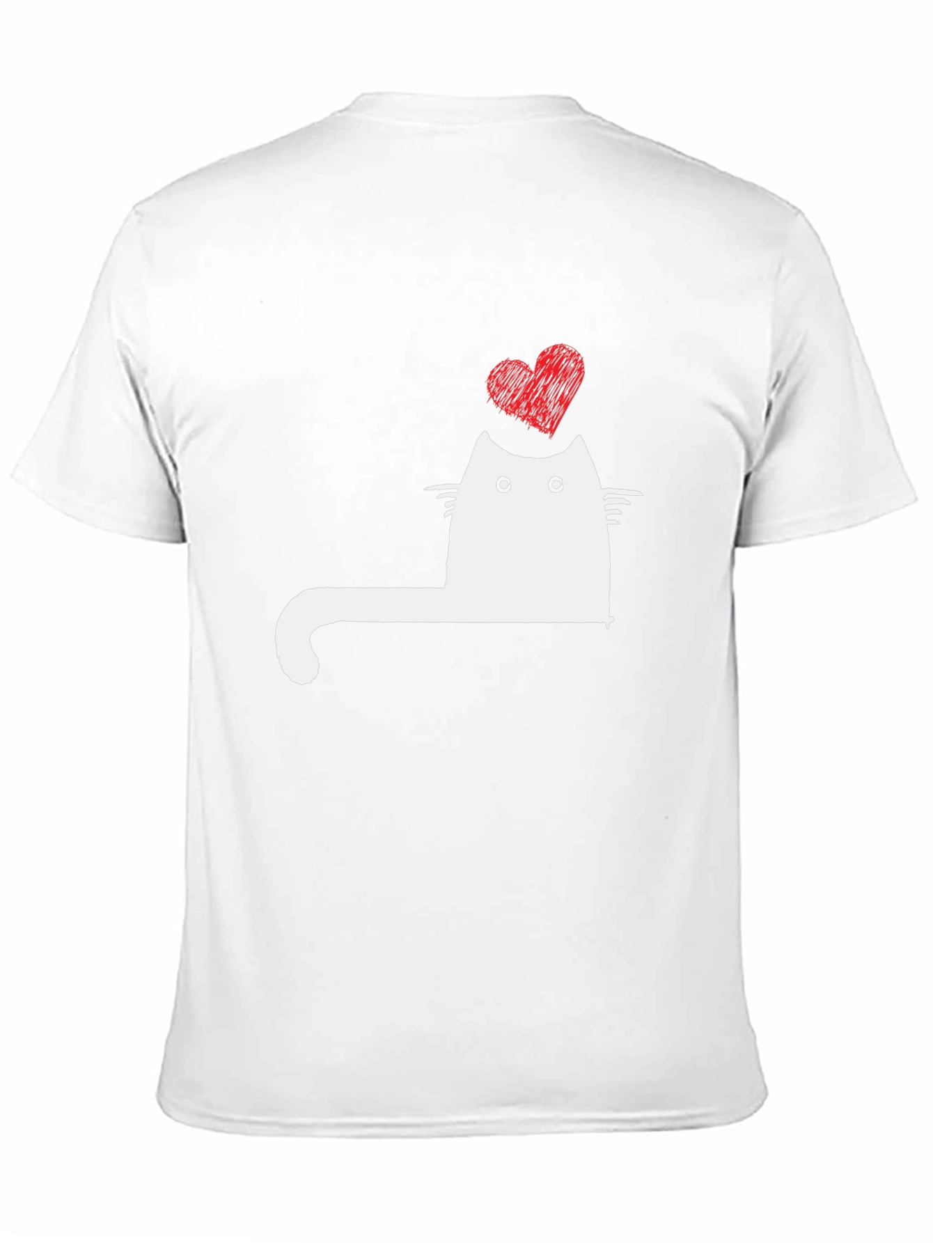 Cat Heart Graphic Tee - Mens Black T-Shirt