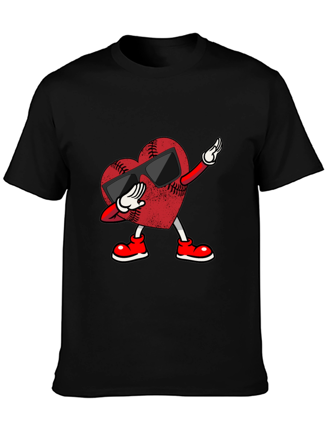 Dabbing Baseball Heart Graphic Tee