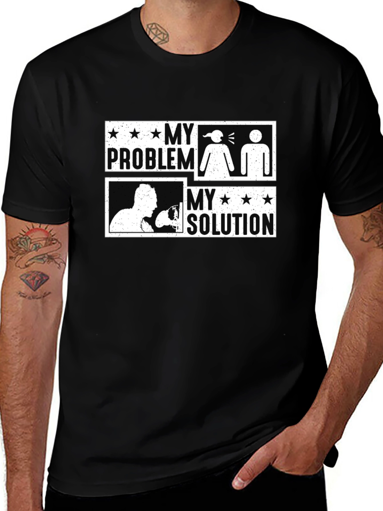 My Problem My Solution Funny Graphic T-Shirt