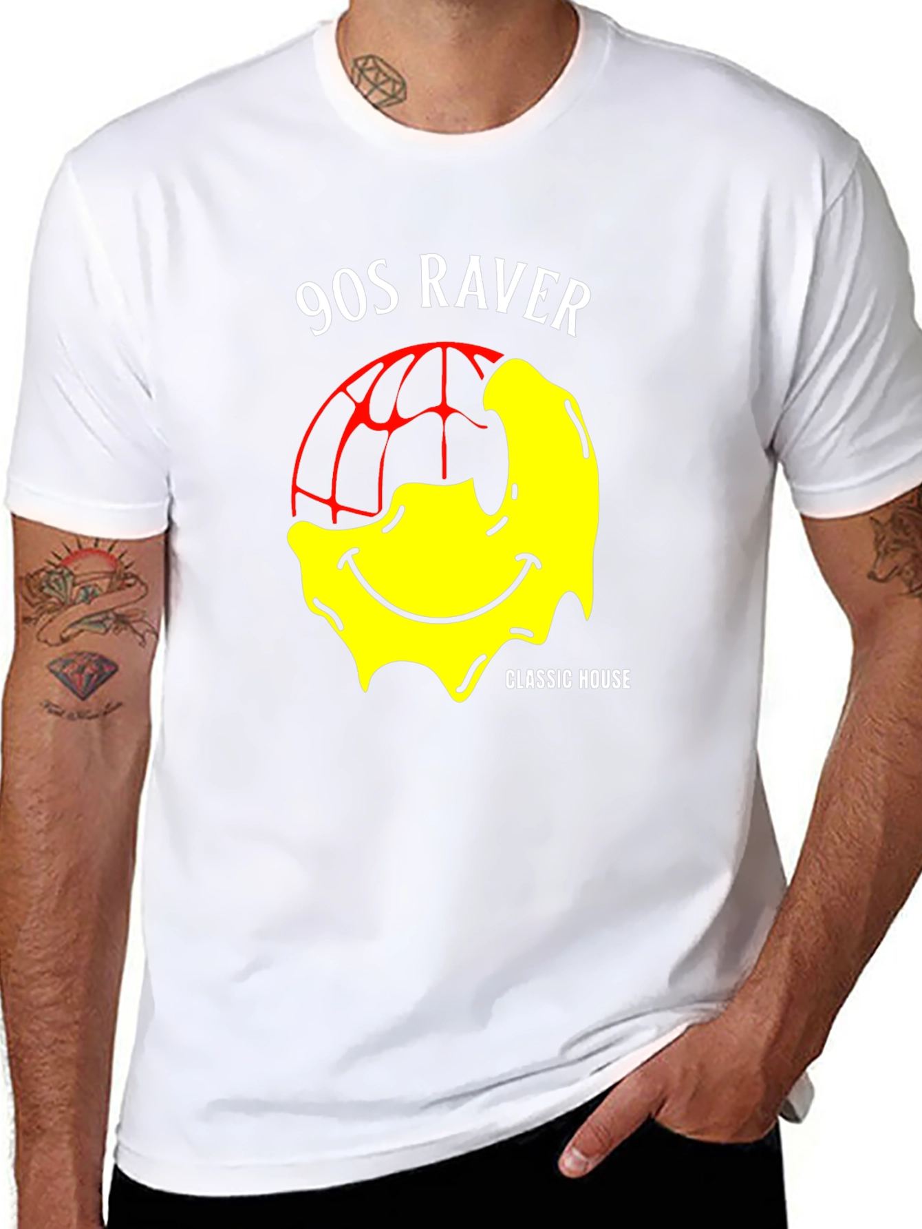 90s Raver Classic House Smiley Face Graphic T-Shirt