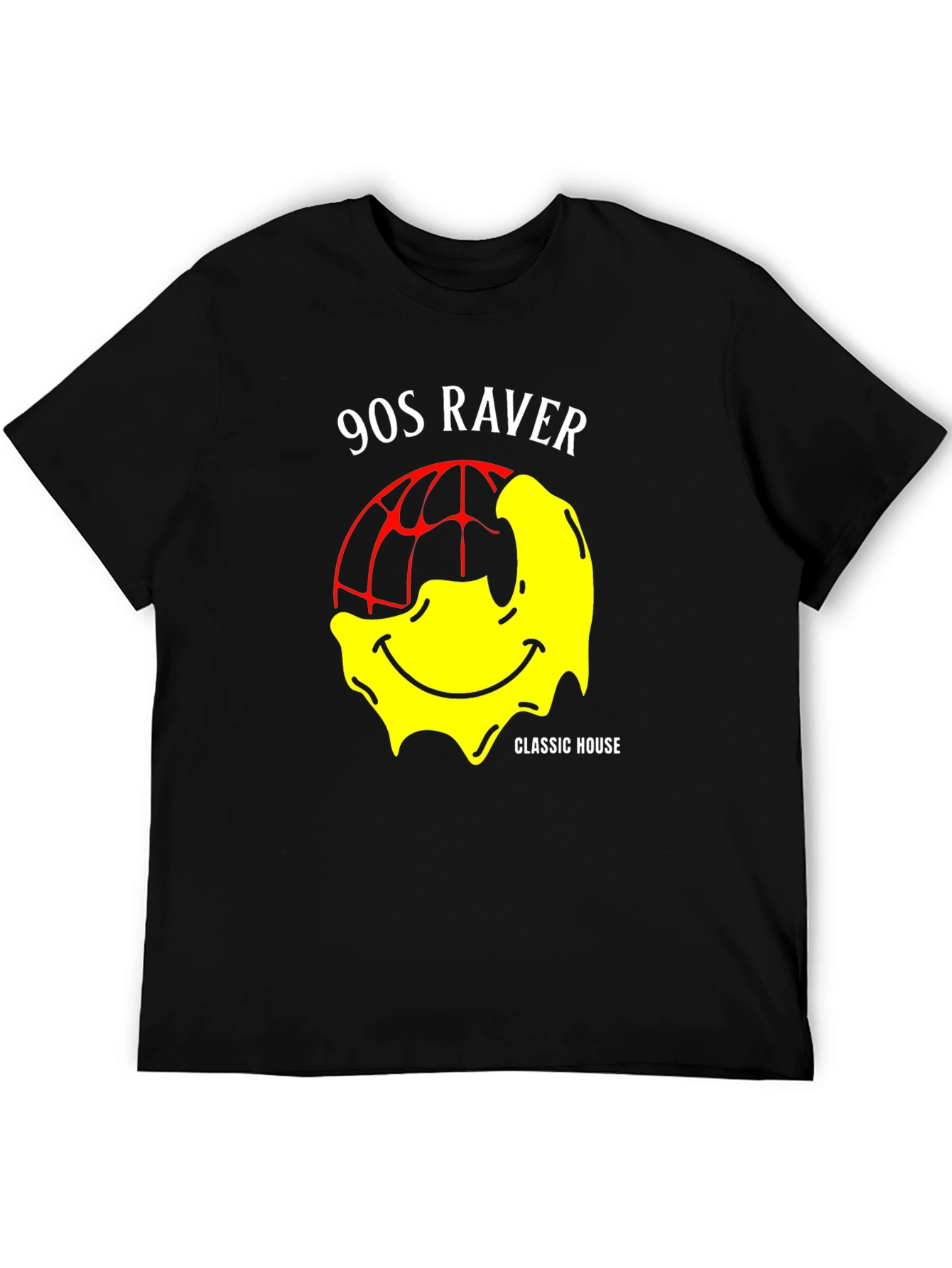 90s Raver Classic House Smiley Face Graphic T-Shirt