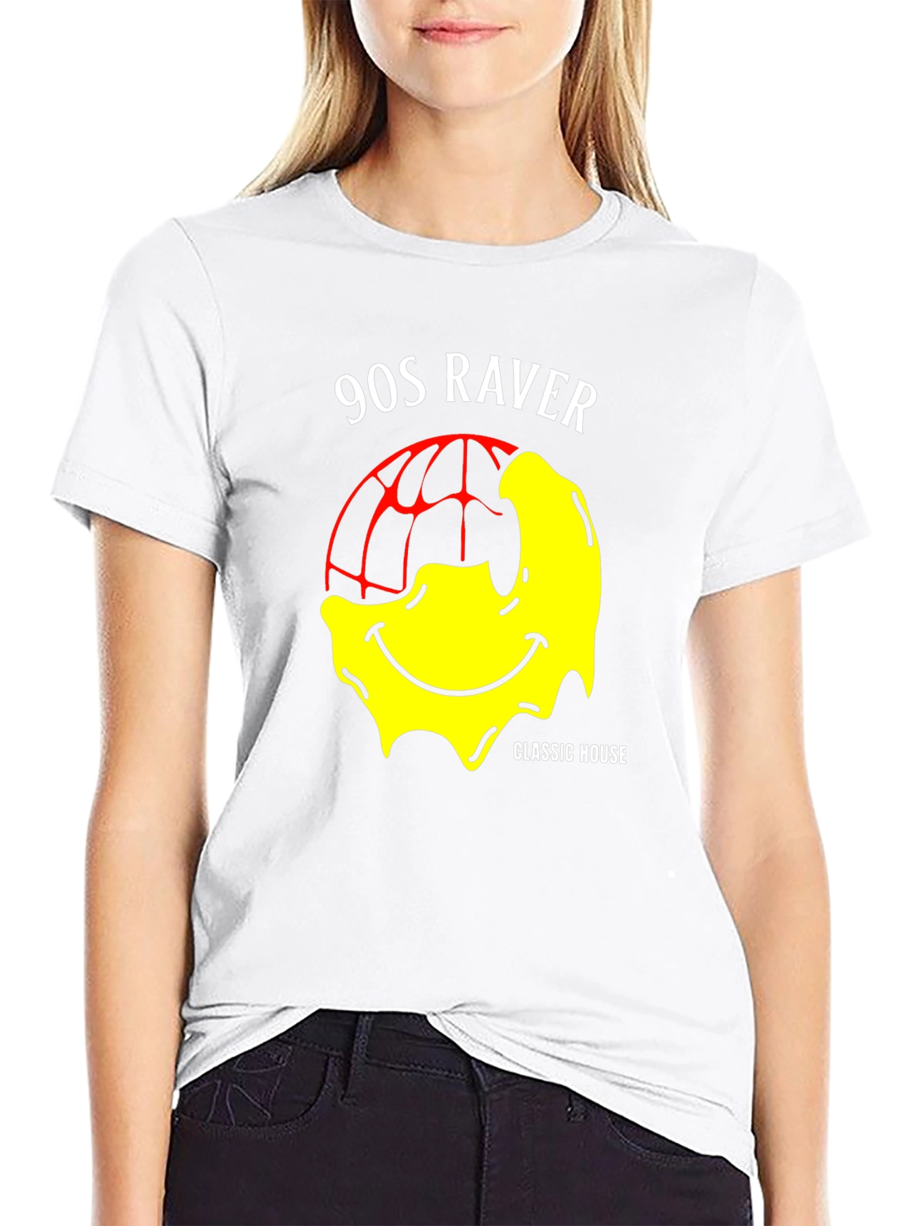 90s Raver Classic House Smiley Face Graphic T-Shirt