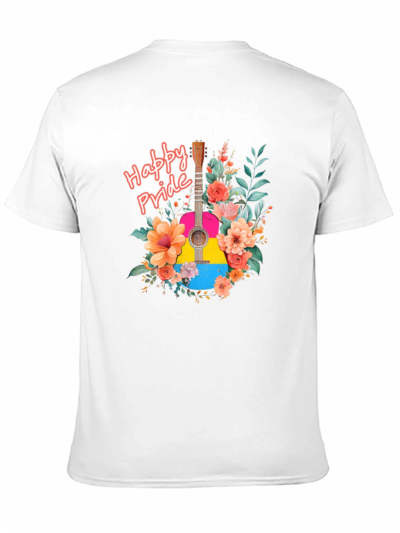 Happy Pride Guitar Floral Graphic T-Shirt