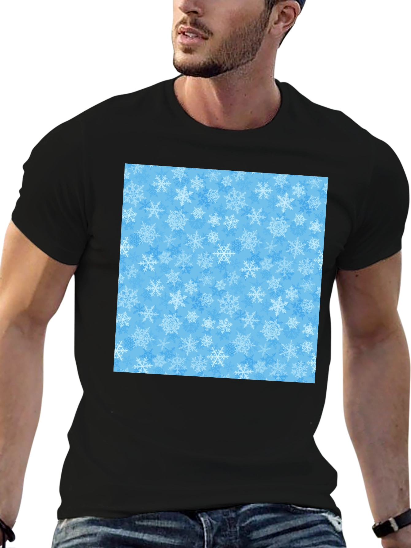 Snowflake Pattern T-Shirt - Winter Holiday Apparel