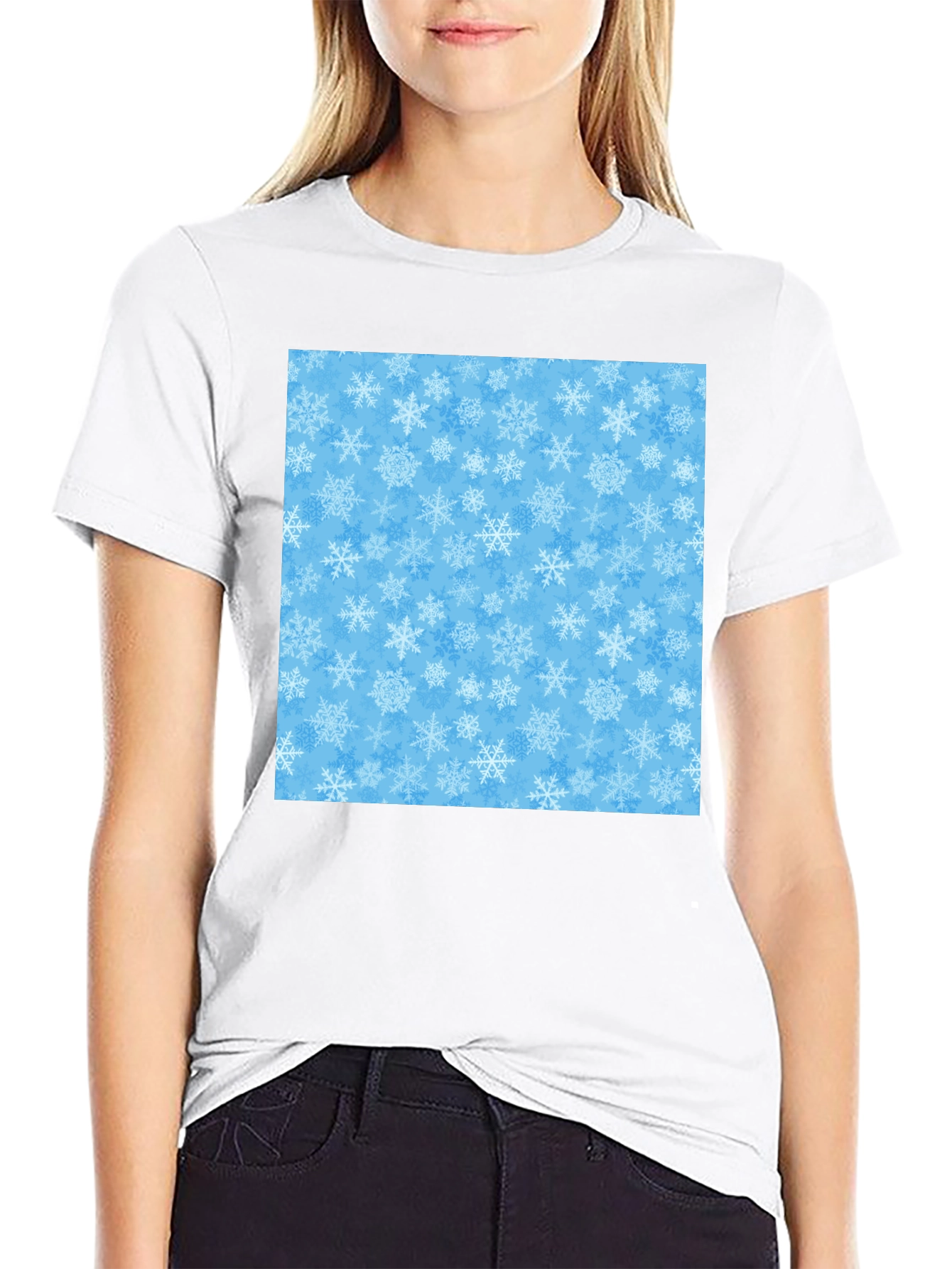 Snowflake Pattern T-Shirt - Winter Holiday Apparel