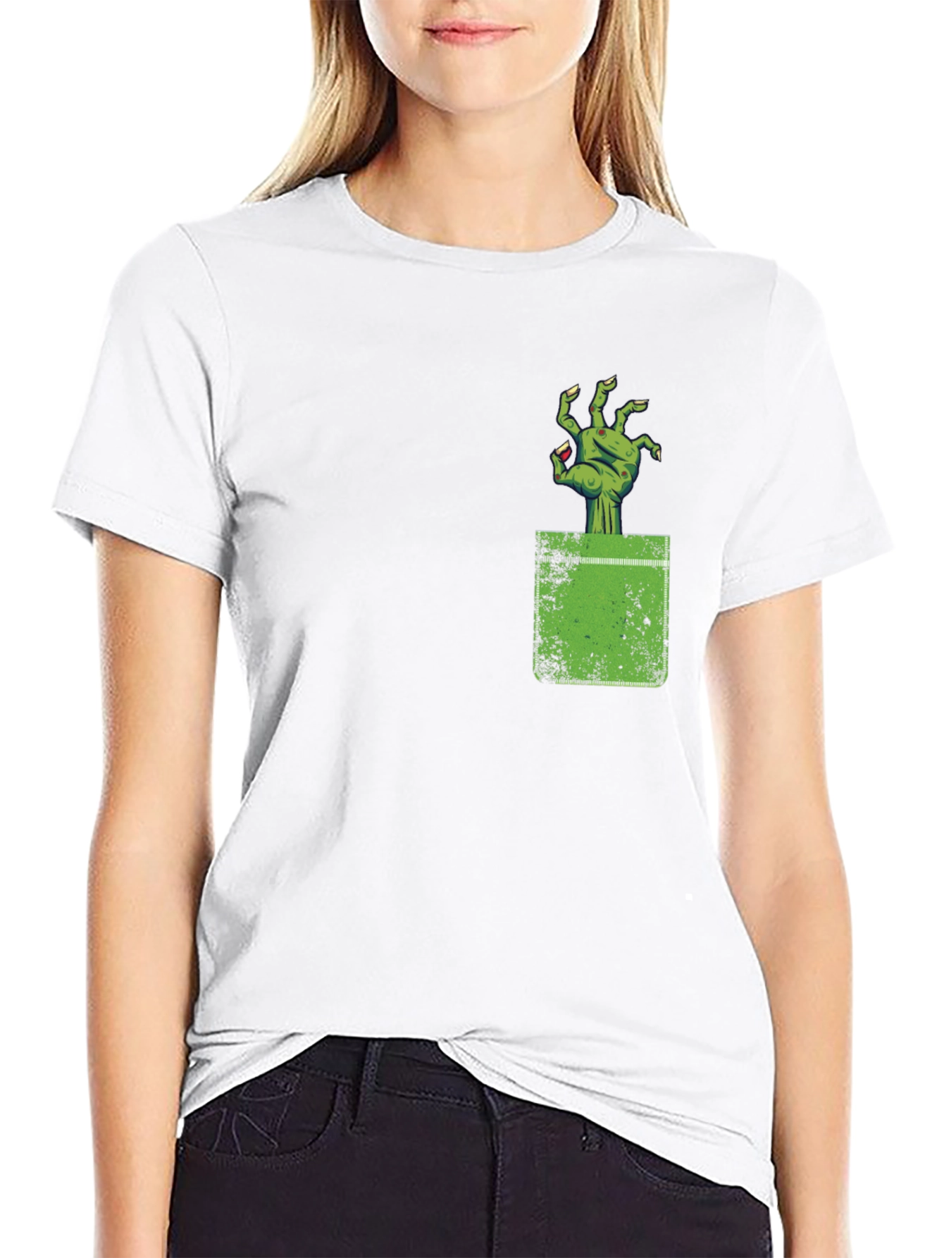 Zombie Hand Pocket Graphic Tee - Creepy Cool!