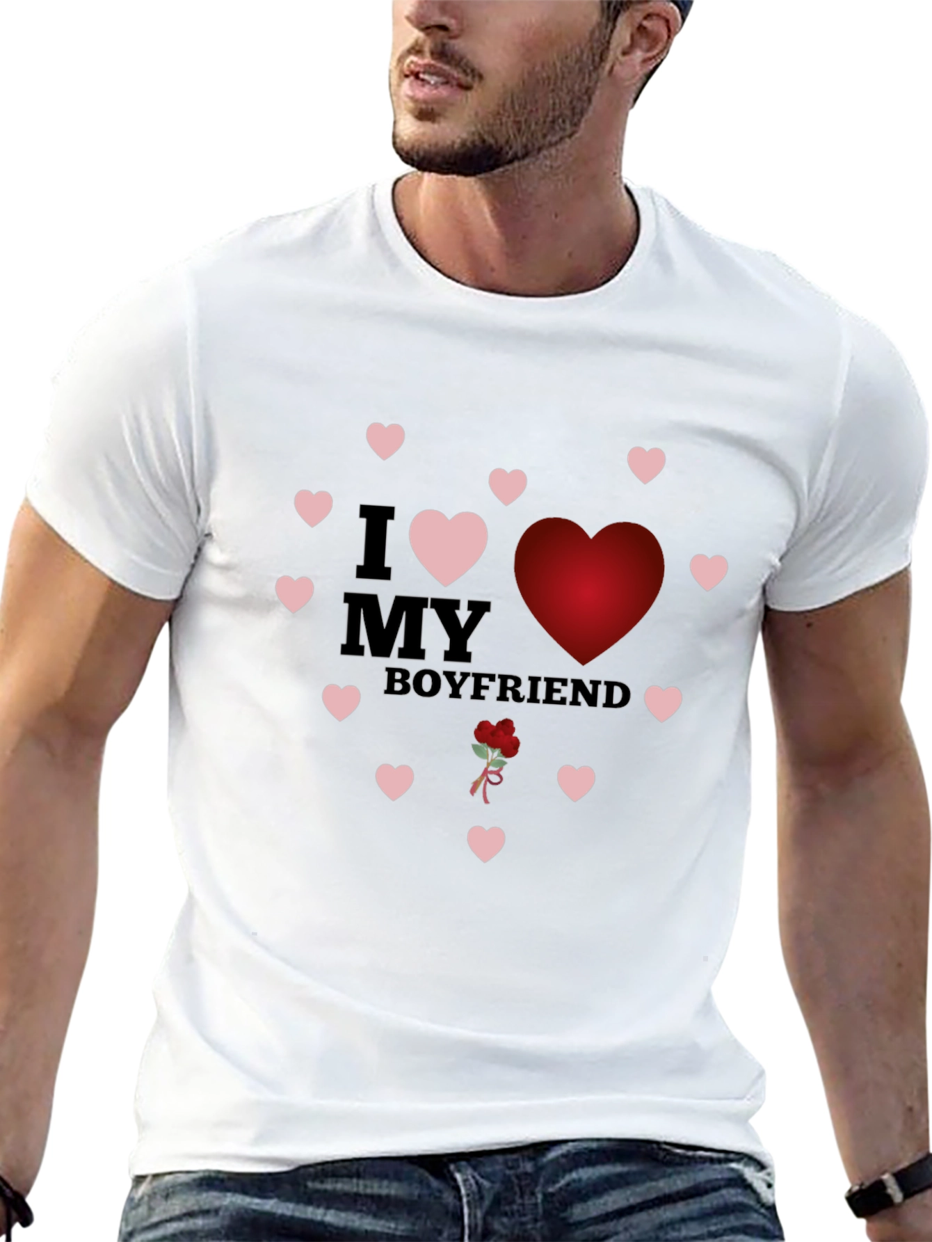 I Love My Boyfriend T-Shirt with Heart Design