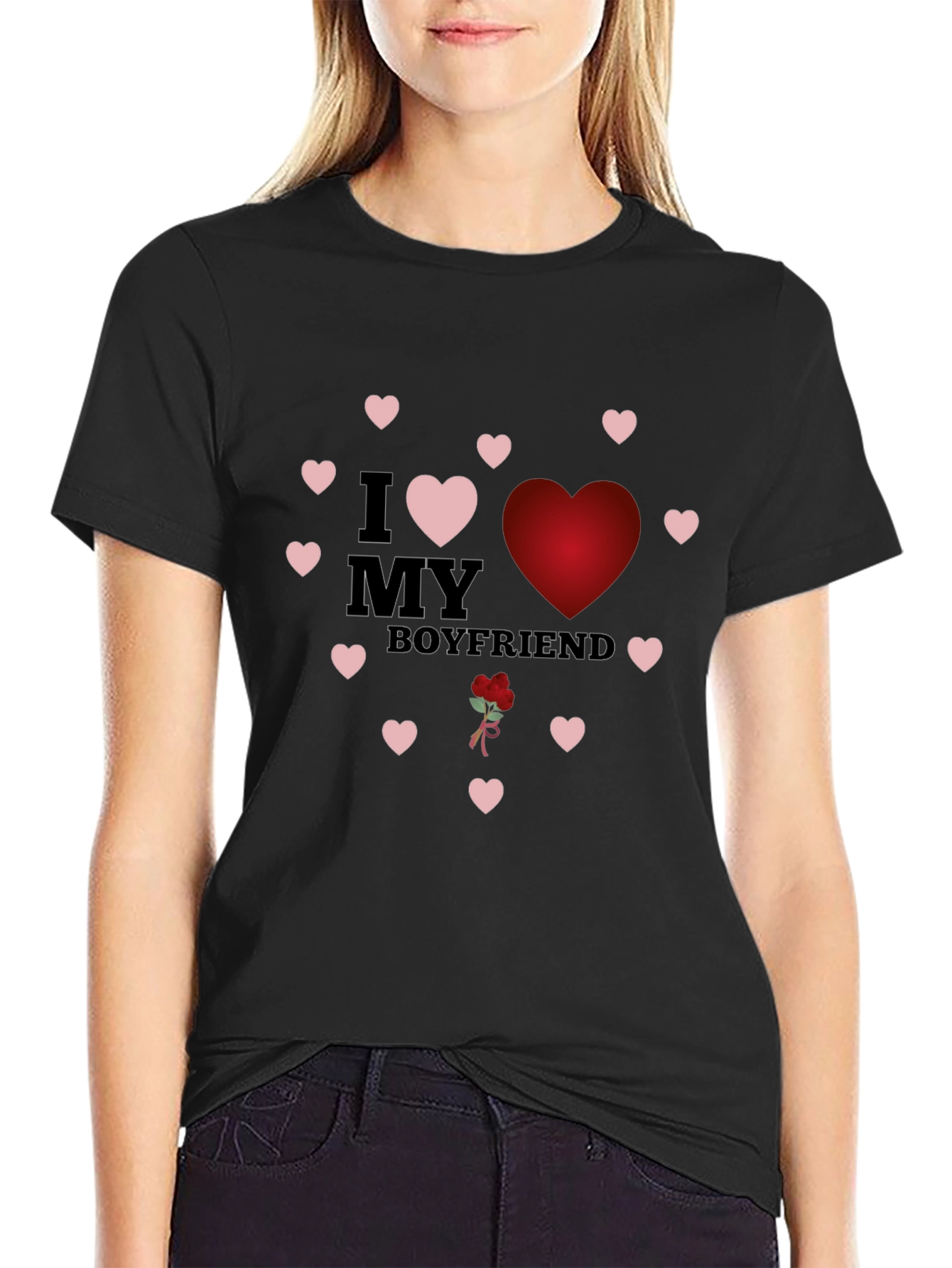 I Love My Boyfriend T-Shirt with Heart Design