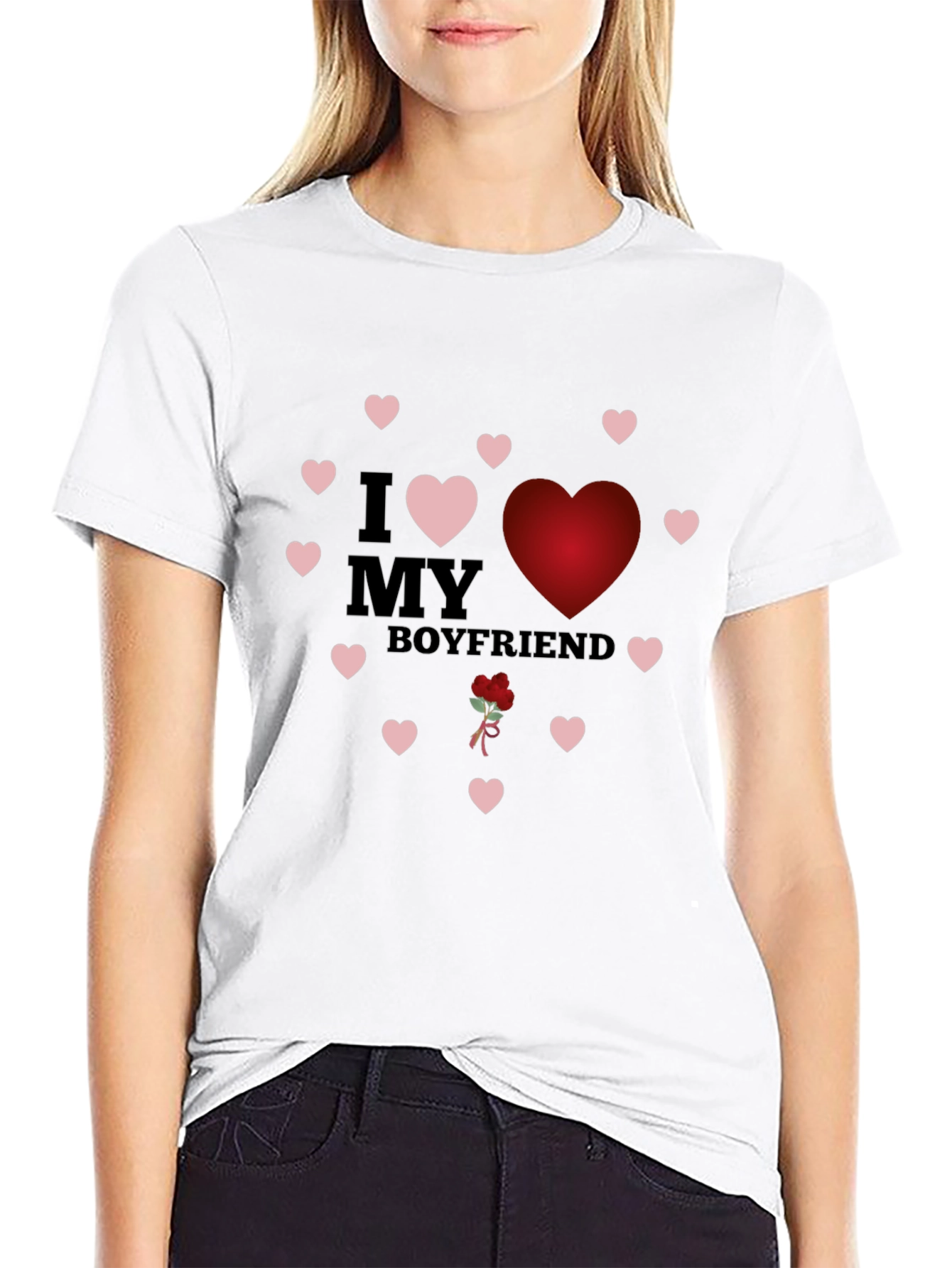 I Love My Boyfriend T-Shirt with Heart Design