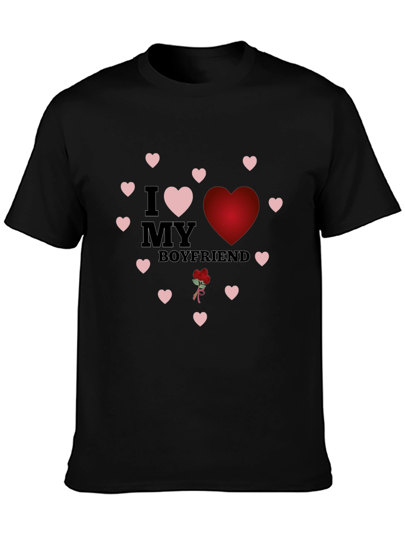 I Love My Boyfriend T-Shirt with Heart Design