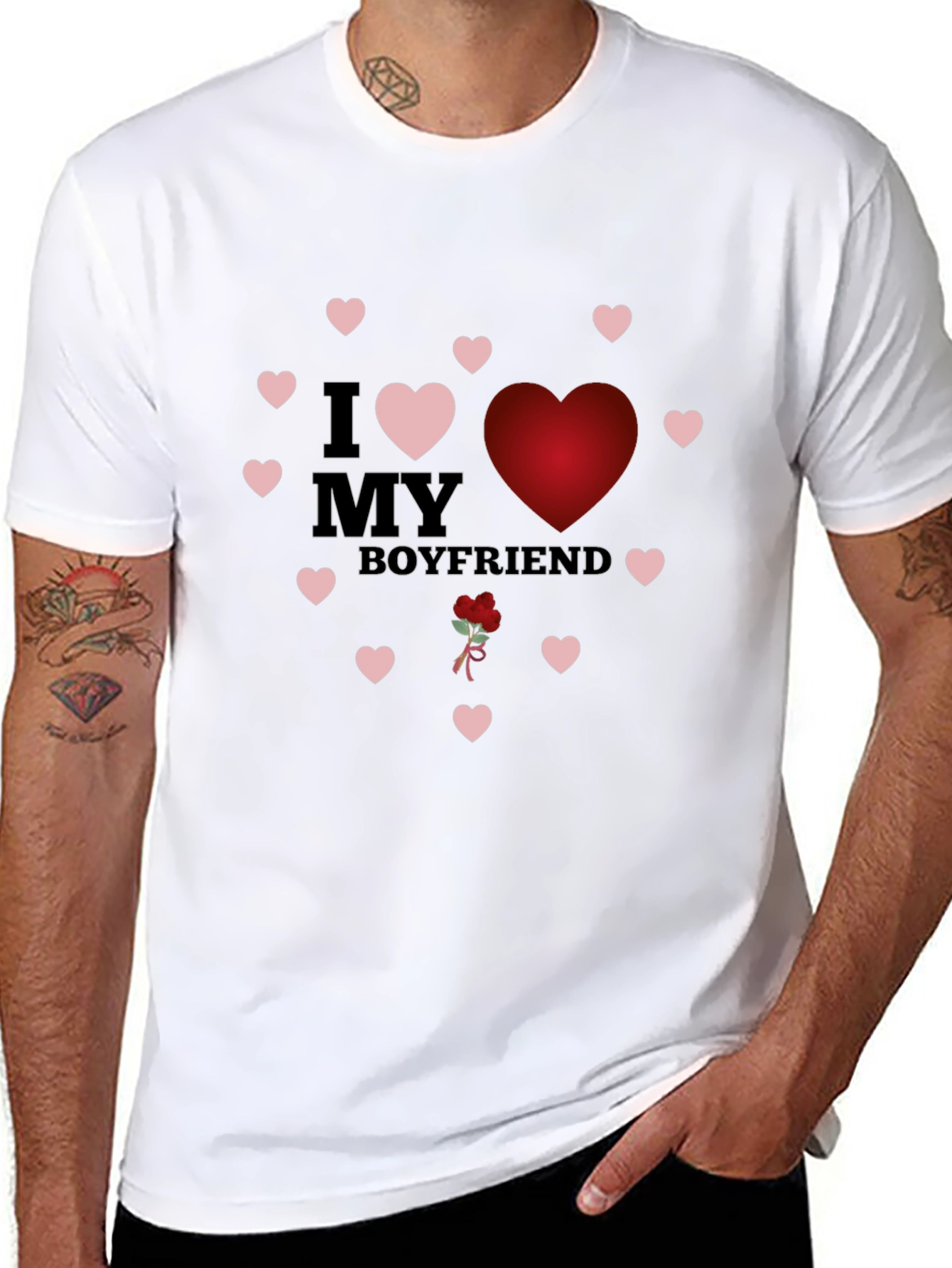 I Love My Boyfriend T-Shirt with Heart Design