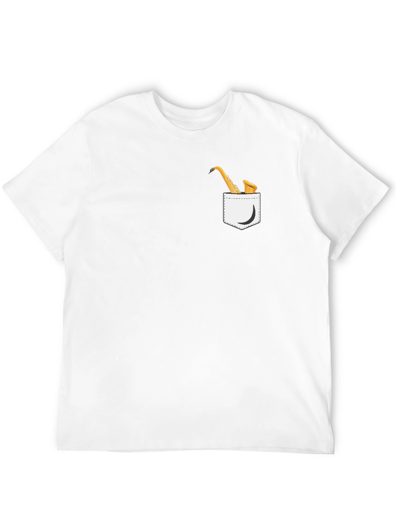Saxophone Pocket Graphic T-Shirt - Black