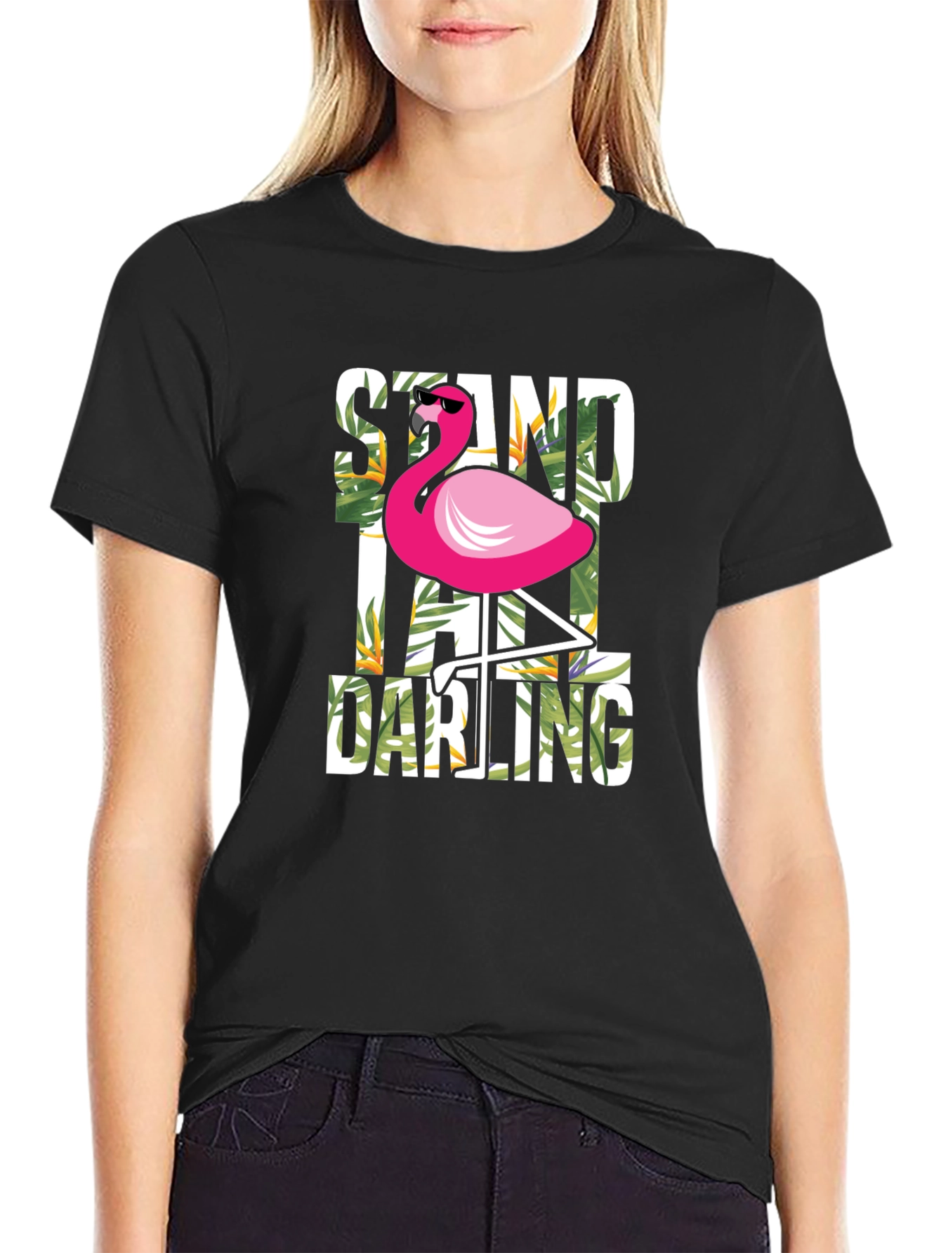 Stand Tall Darling Flamingo Graphic Tee