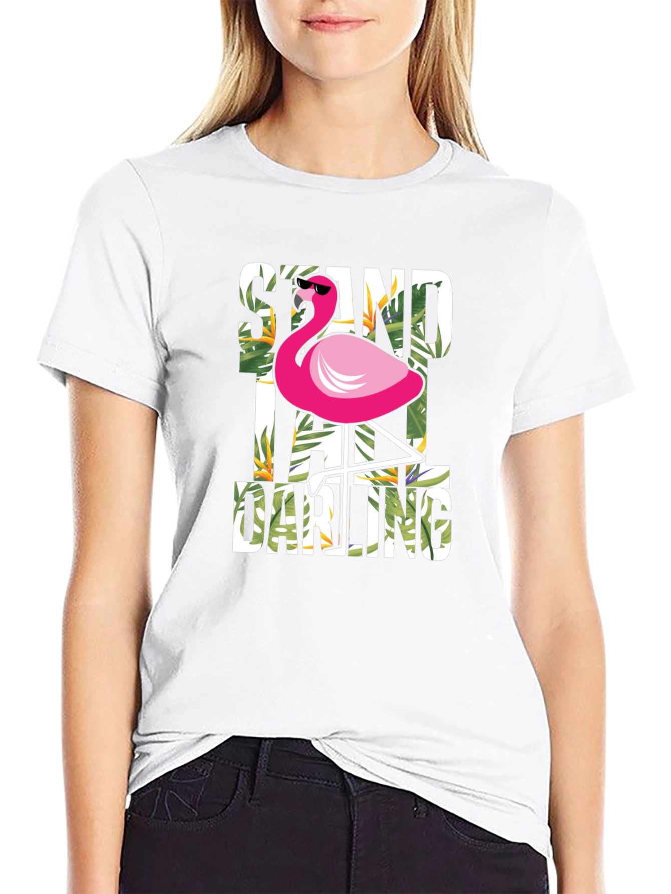 Stand Tall Darling Flamingo Graphic Tee