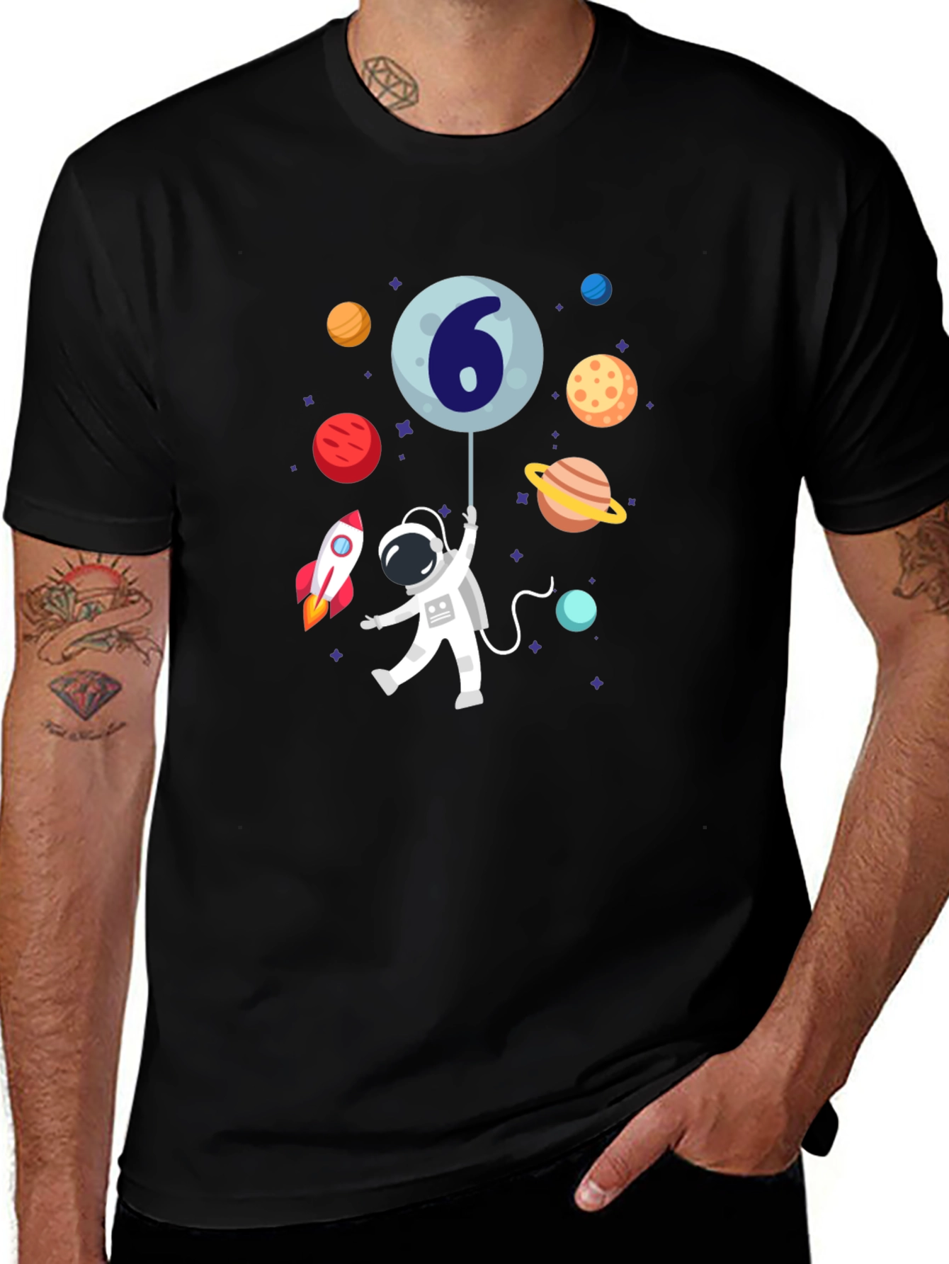 Astronaut 6th Birthday T-Shirt - Space Theme