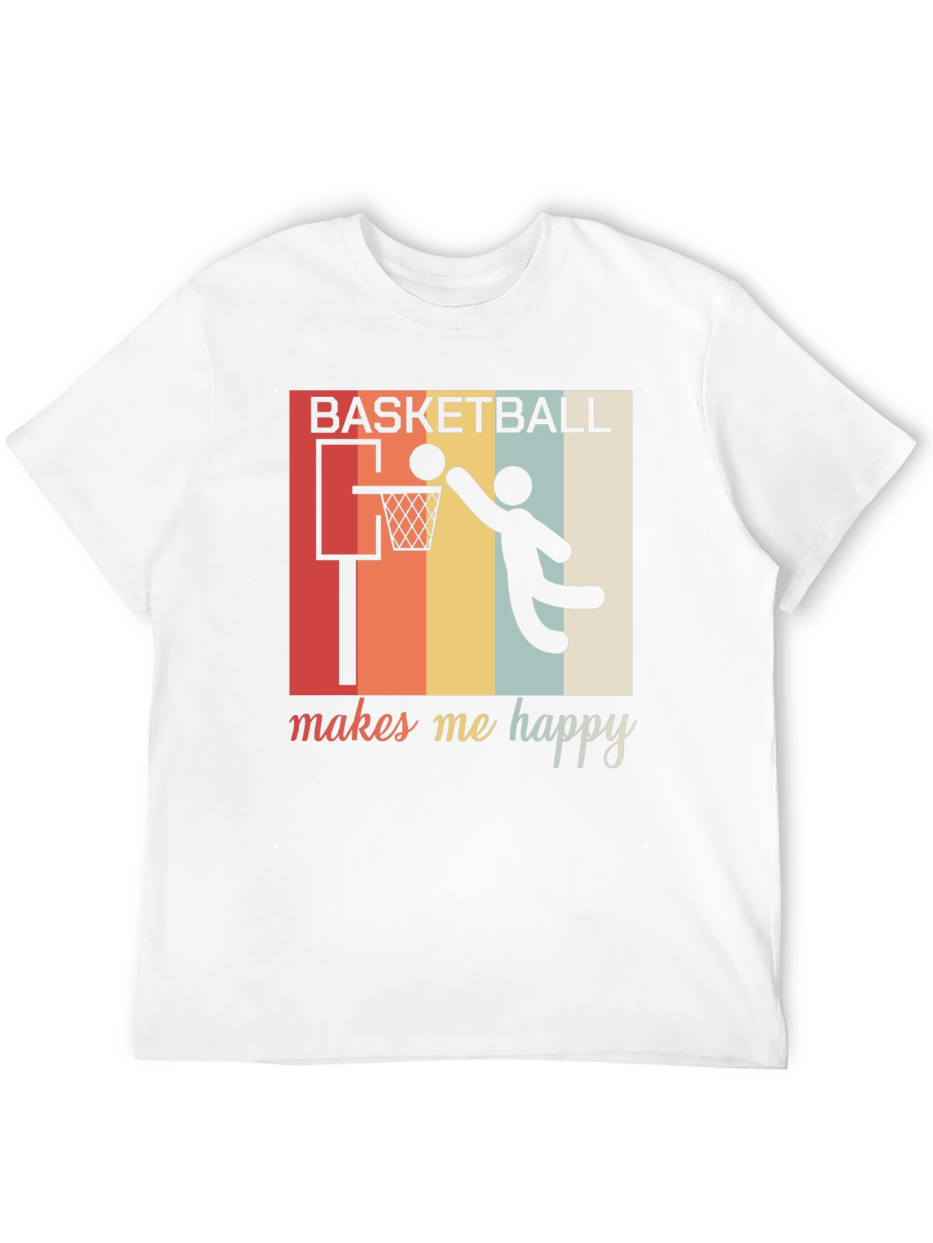 Basketball Makes Me Happy Graphic Tee