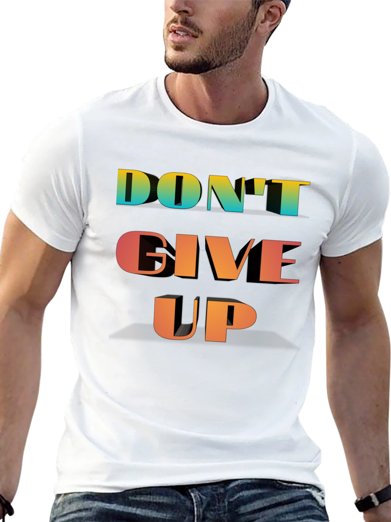Motivational Dont Give Up Black T-Shirt