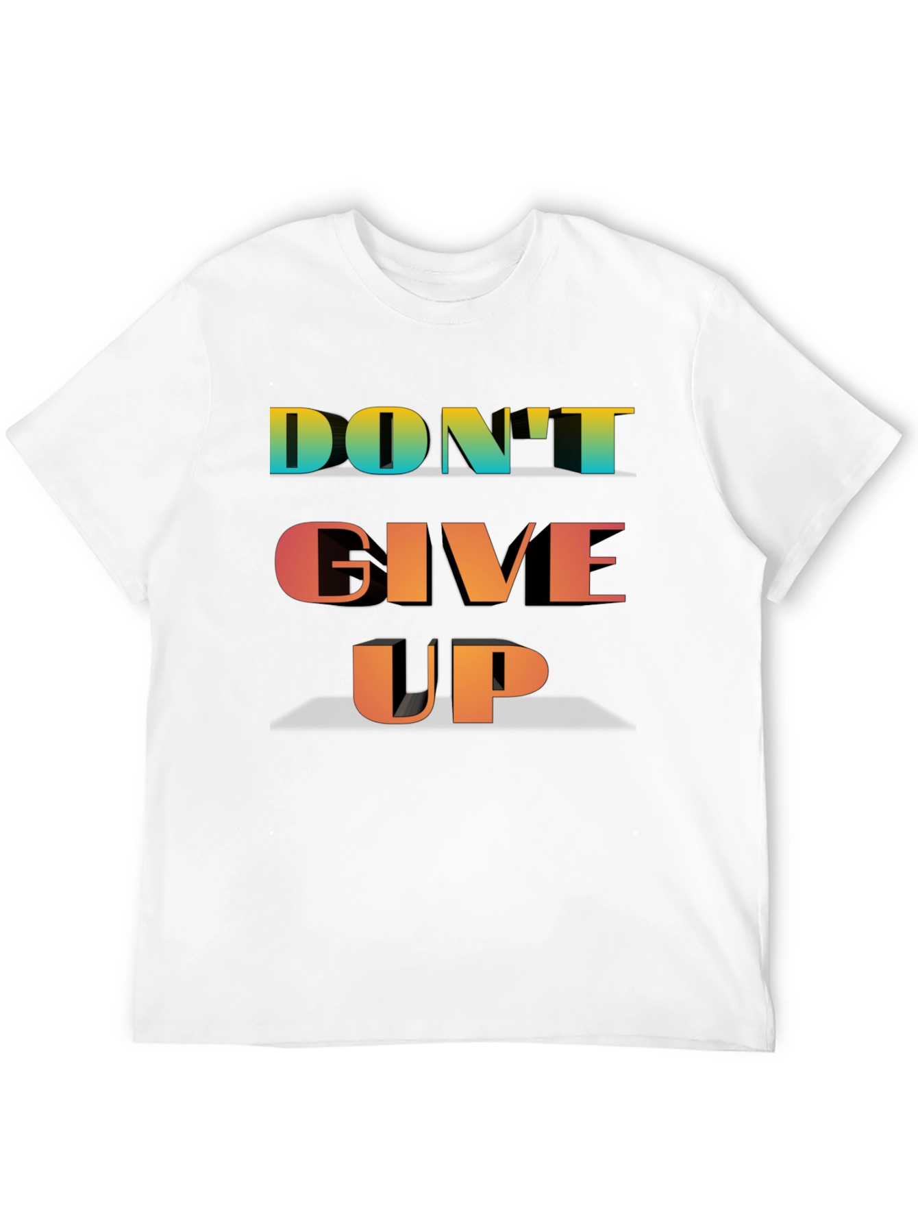 Motivational Dont Give Up Black T-Shirt