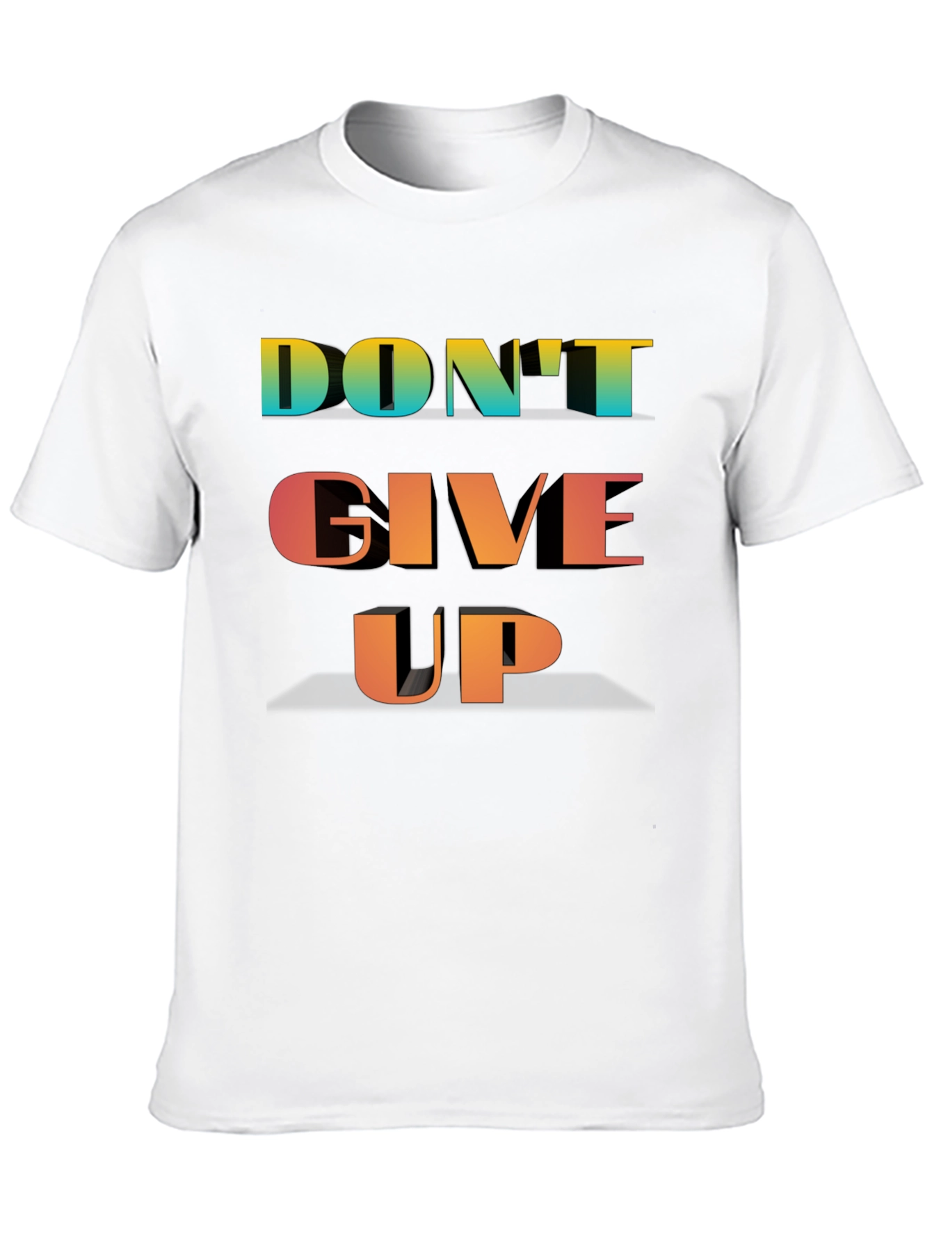 Motivational Dont Give Up Black T-Shirt