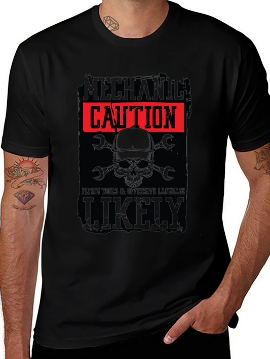 Mechanic Caution Graphic Tee - Offensive Language Likely