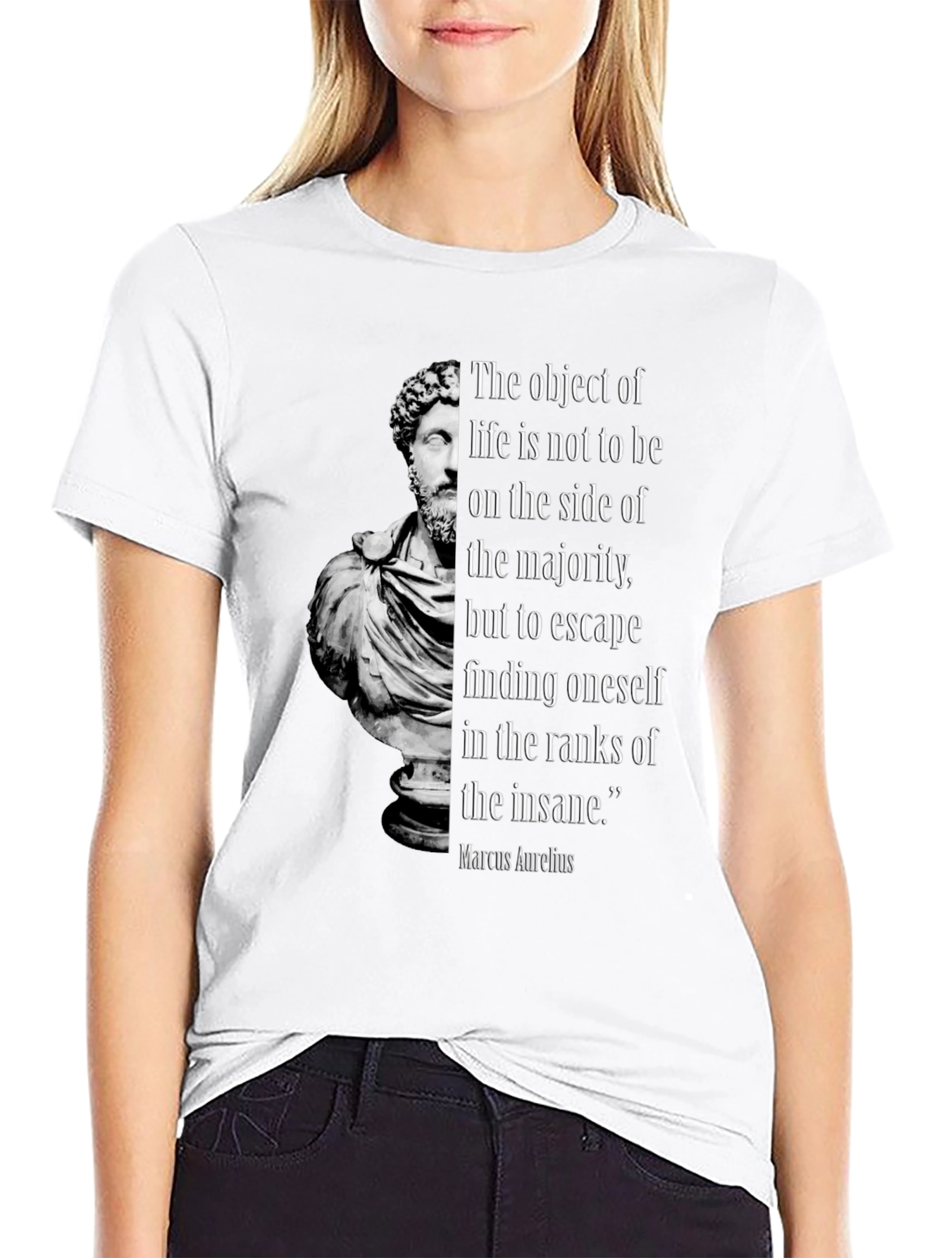 Philosophical Marcus Aurelius Quote Black T-Shirt