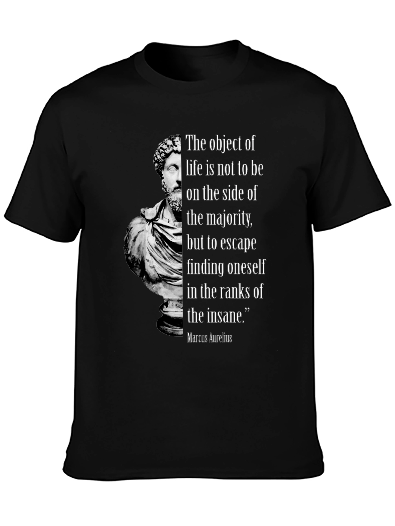 Philosophical Marcus Aurelius Quote Black T-Shirt