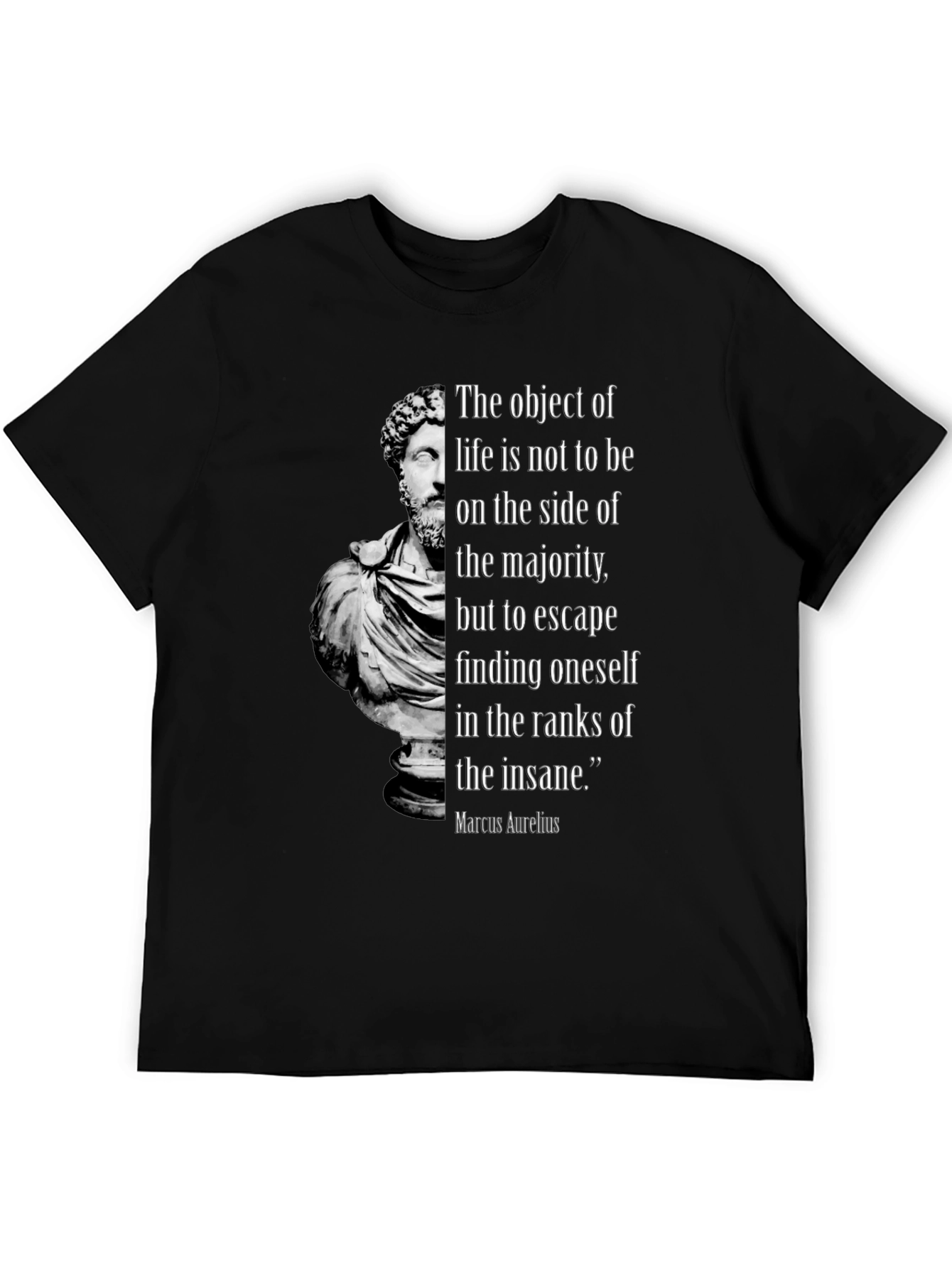 Philosophical Marcus Aurelius Quote Black T-Shirt