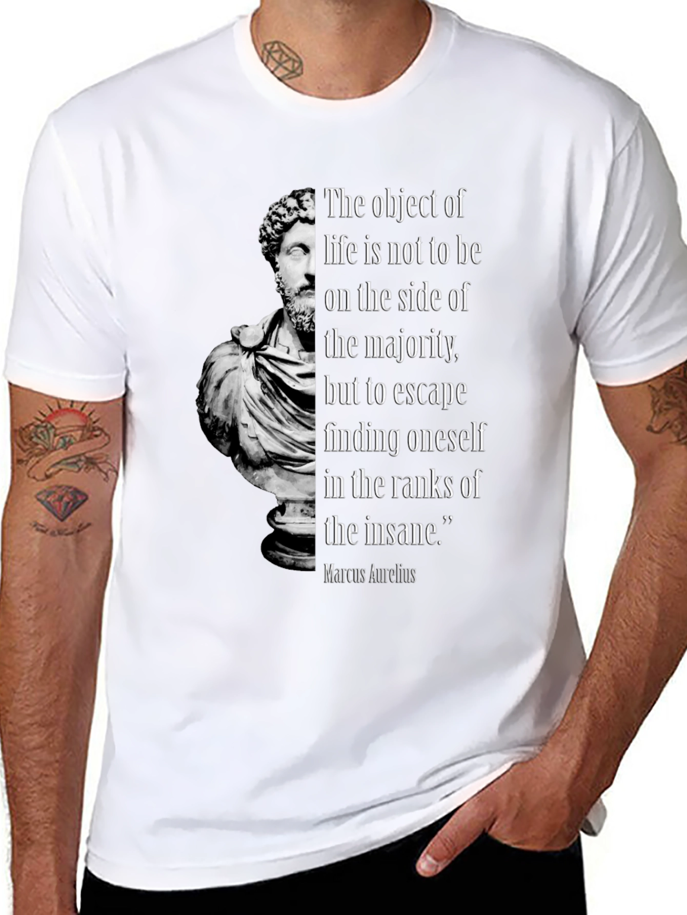 Philosophical Marcus Aurelius Quote Black T-Shirt