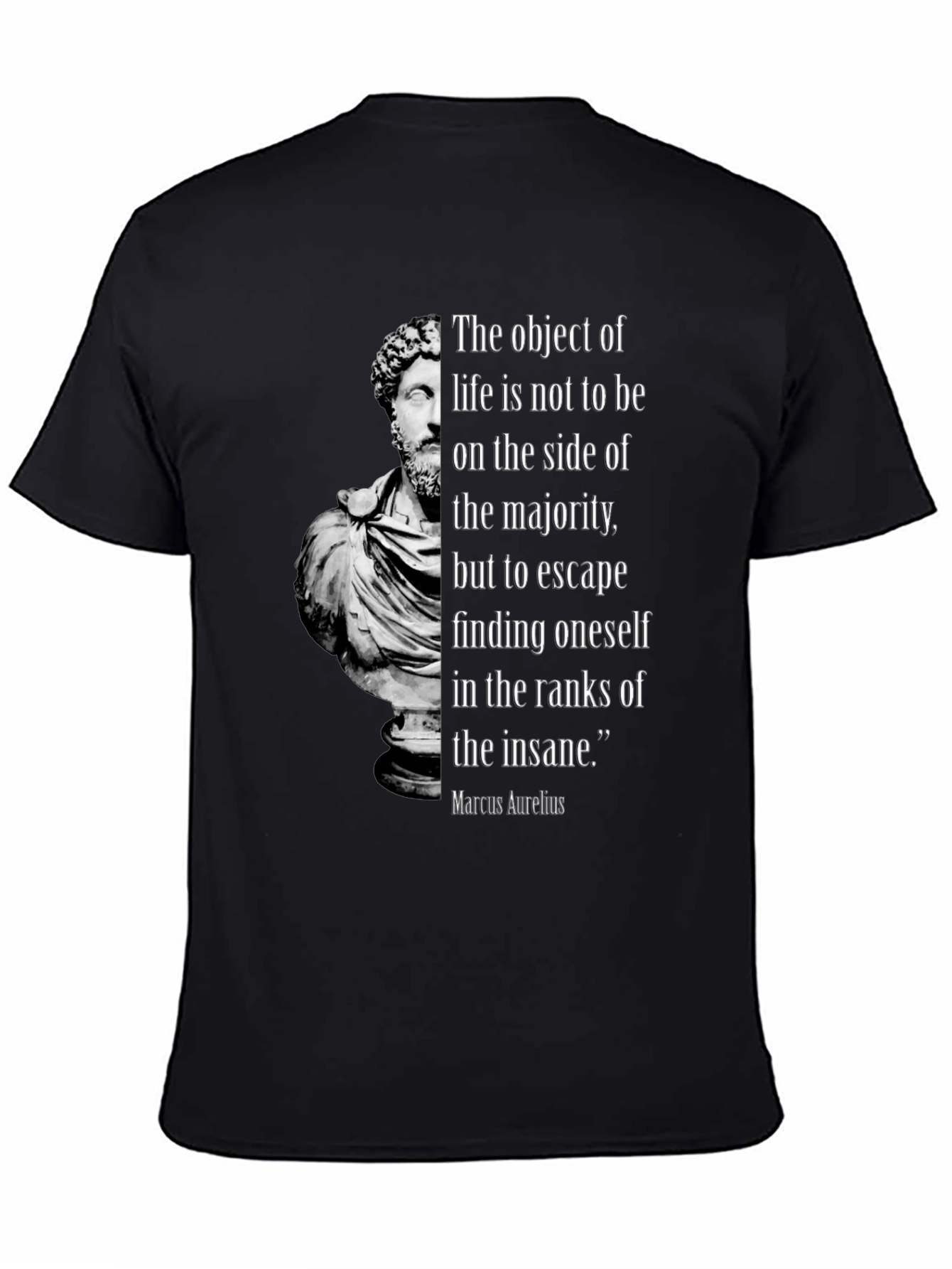 Philosophical Marcus Aurelius Quote Black T-Shirt