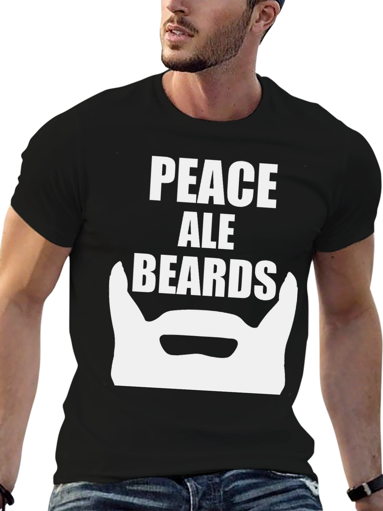 Peace Ale Beards Graphic T-Shirt