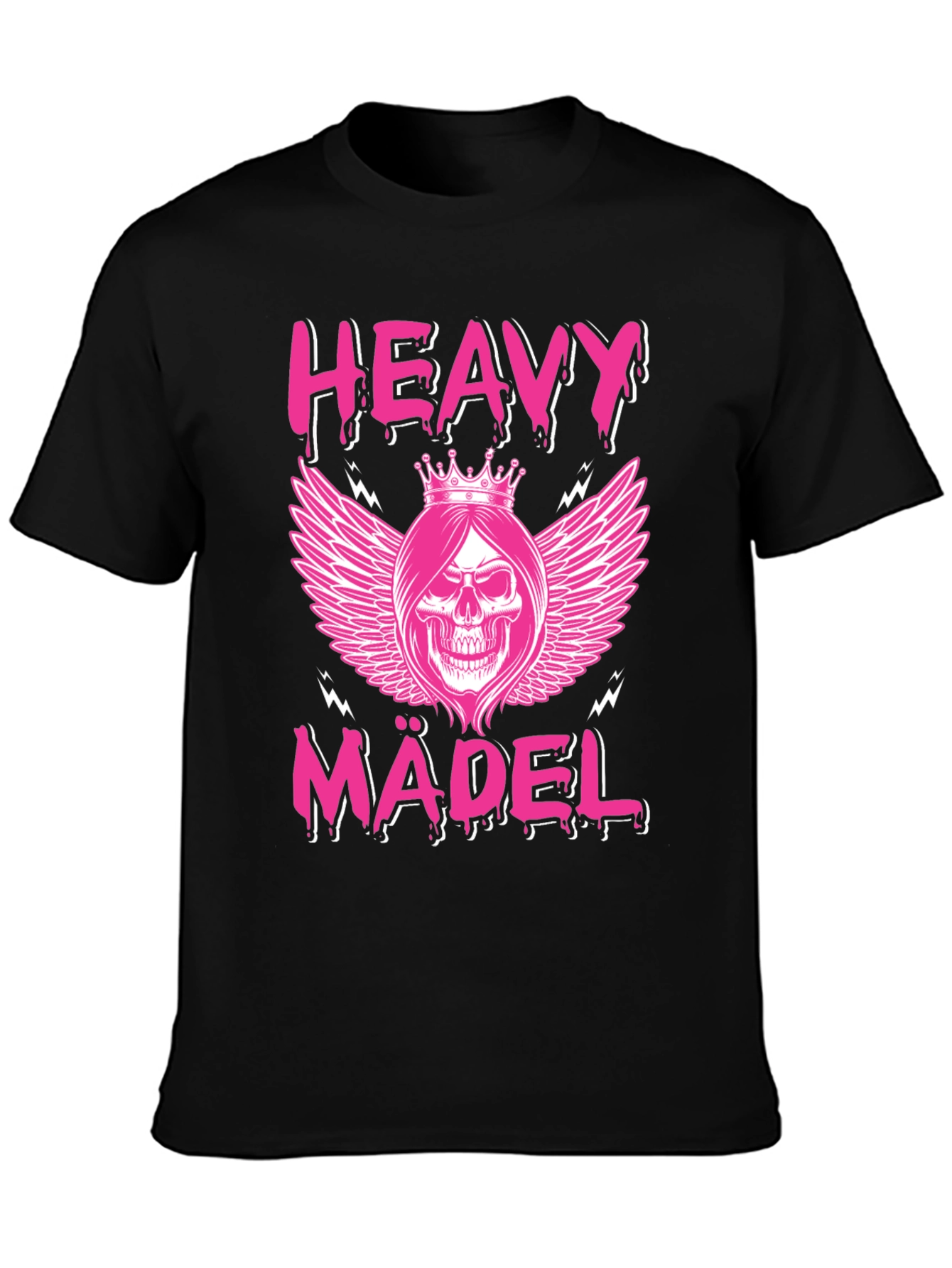 Heavy Mädel T-Shirt: Rocker Girl Skull Crown