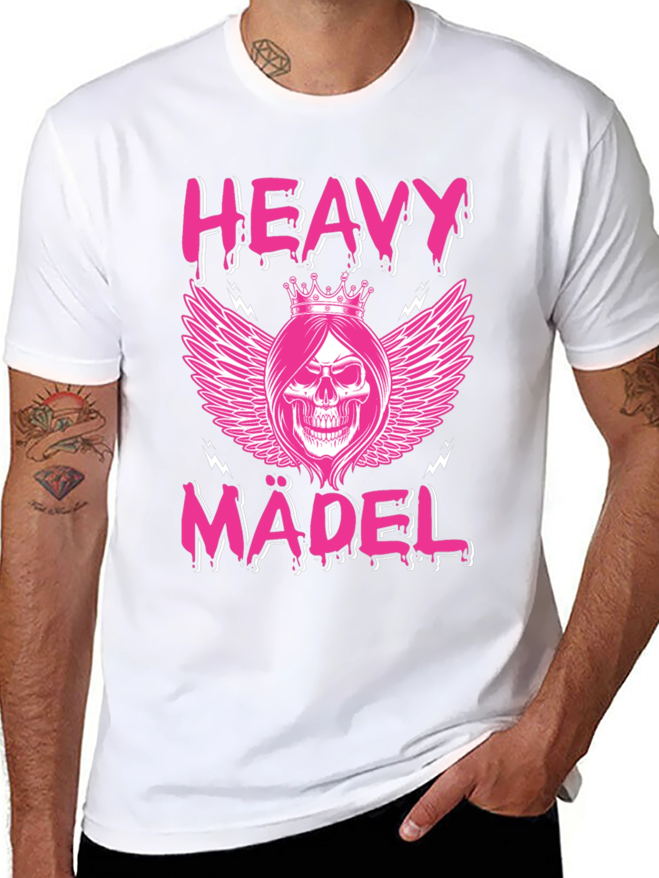 Heavy Mädel T-Shirt: Rocker Girl Skull Crown