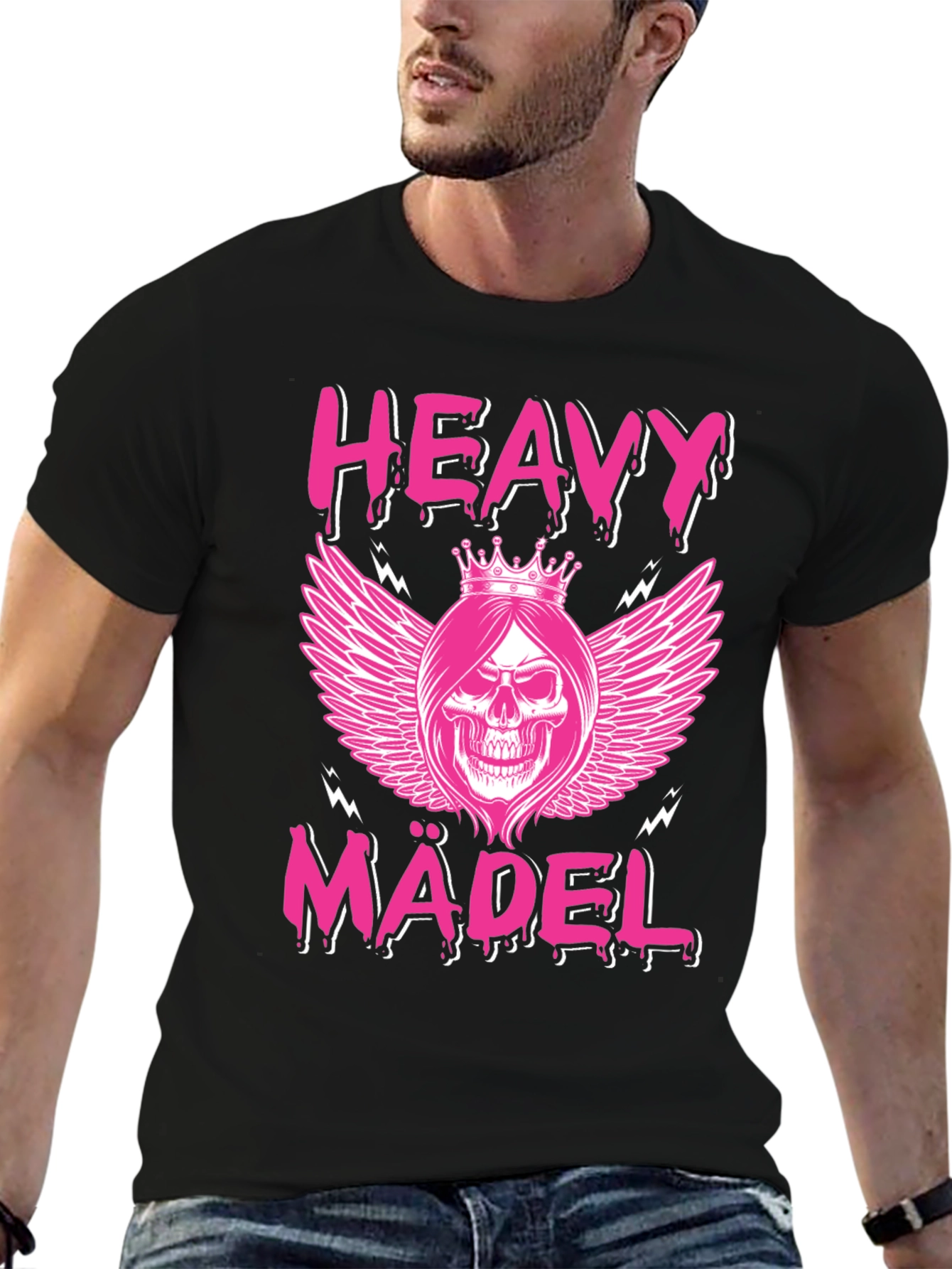 Heavy Mädel T-Shirt: Rocker Girl Skull Crown