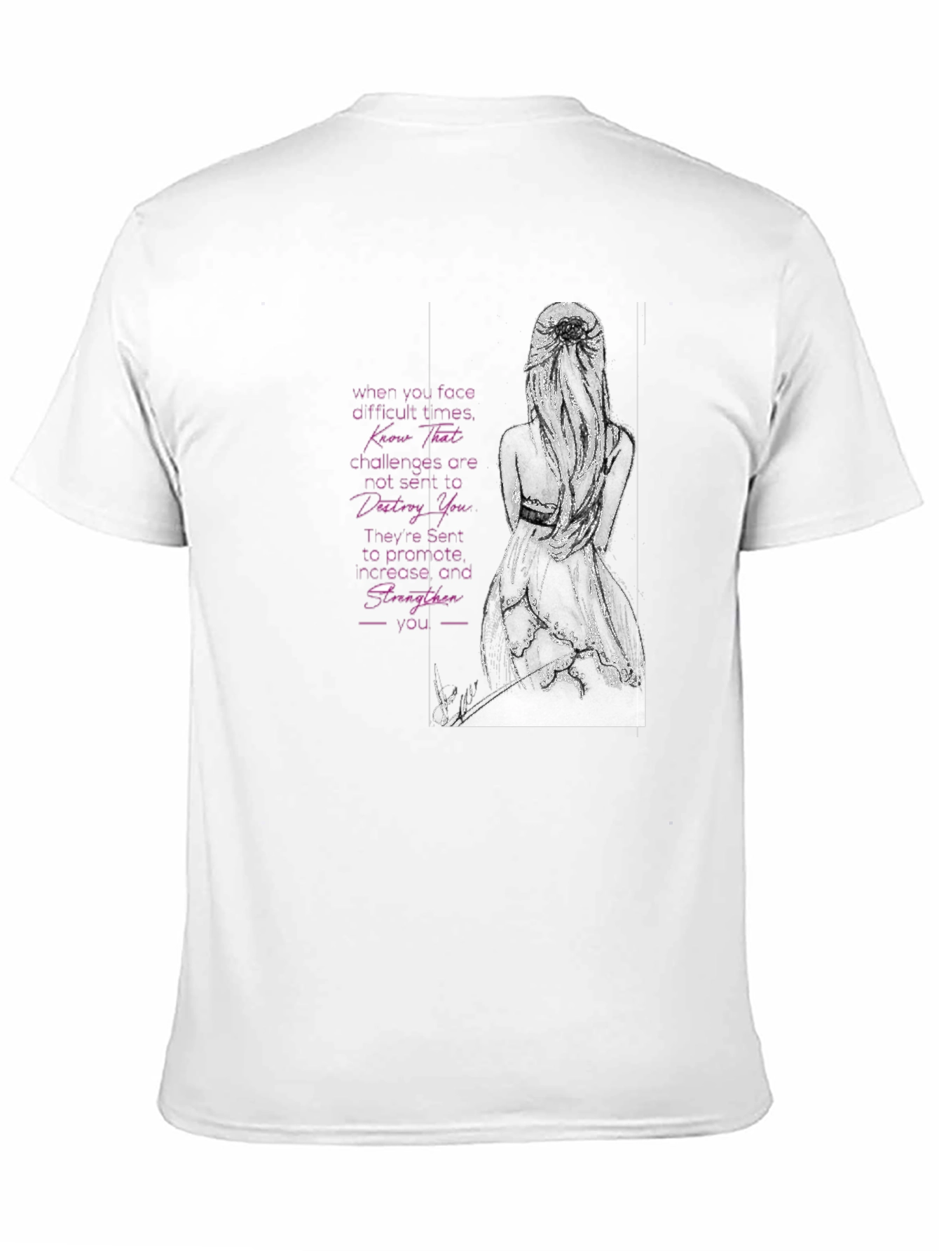 Black T-Shirt with Inspirational Woman Design