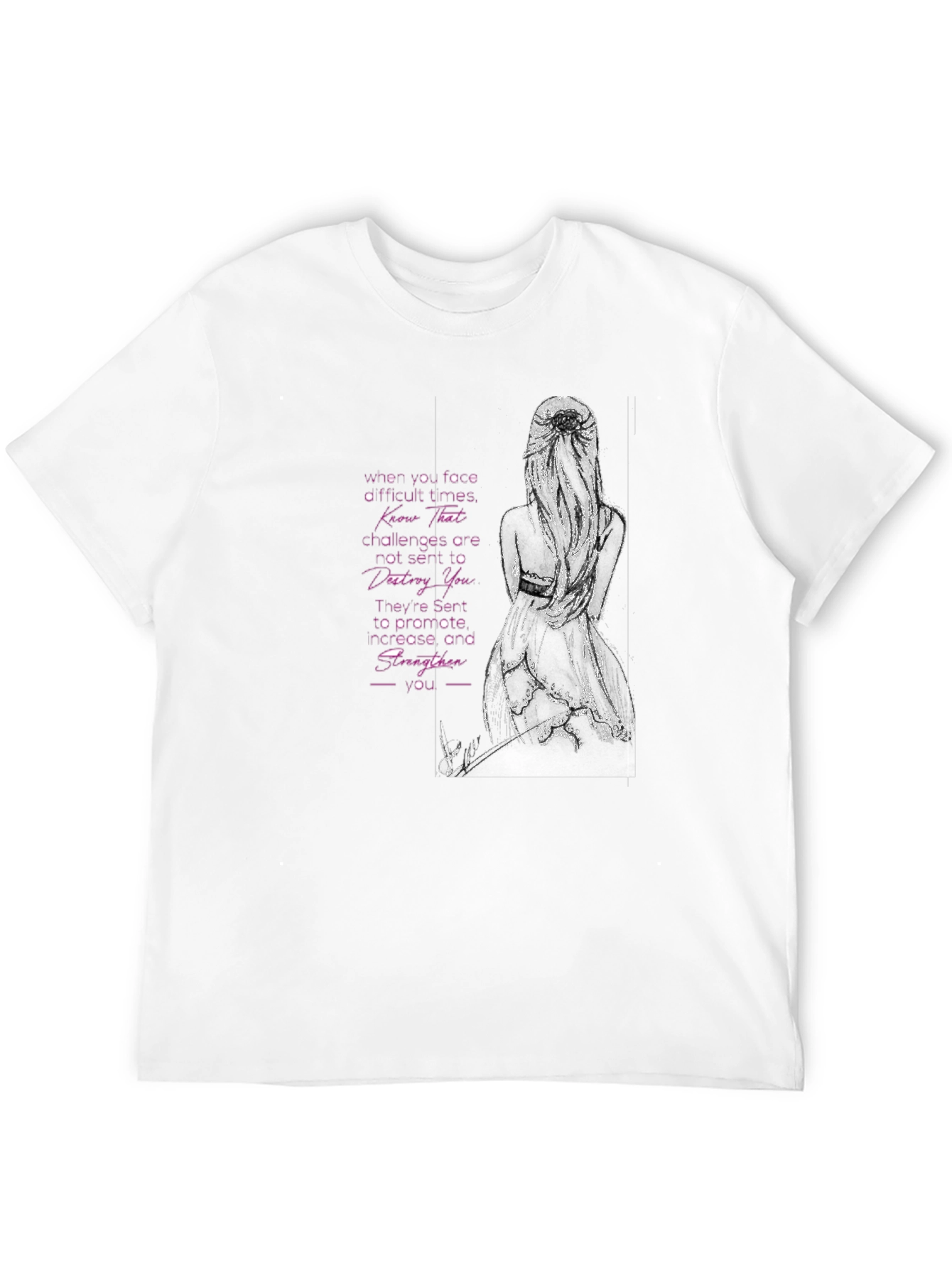 Black T-Shirt with Inspirational Woman Design