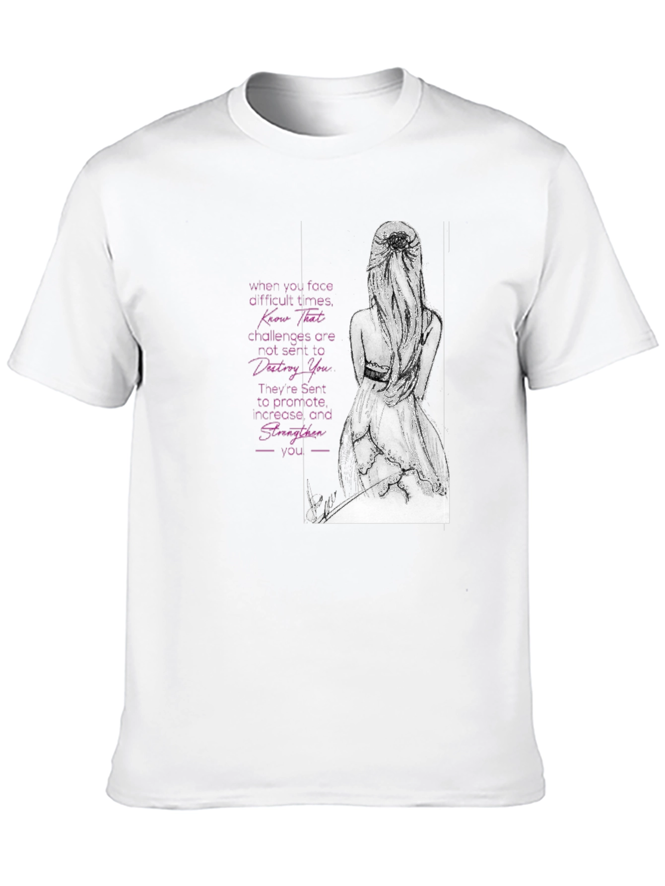 Black T-Shirt with Inspirational Woman Design